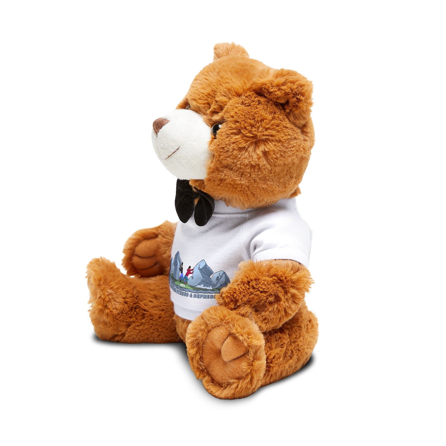 Push through Anxiety Teddy Bear with T-Shirt, Cute Gift for Kids, Birthday, Baby Shower, Cozy Home Decor, Plush Toy