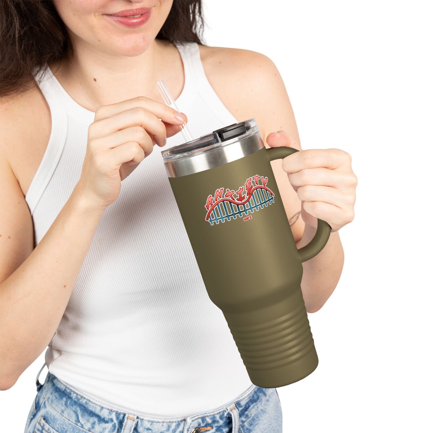 Funny Insulated Travel Mug - 40oz Commuter Cup for Moms, Mother's Day Gift, Funny Baby Quotes, Coffee Lover's Tumbler, Reusable Drinkware