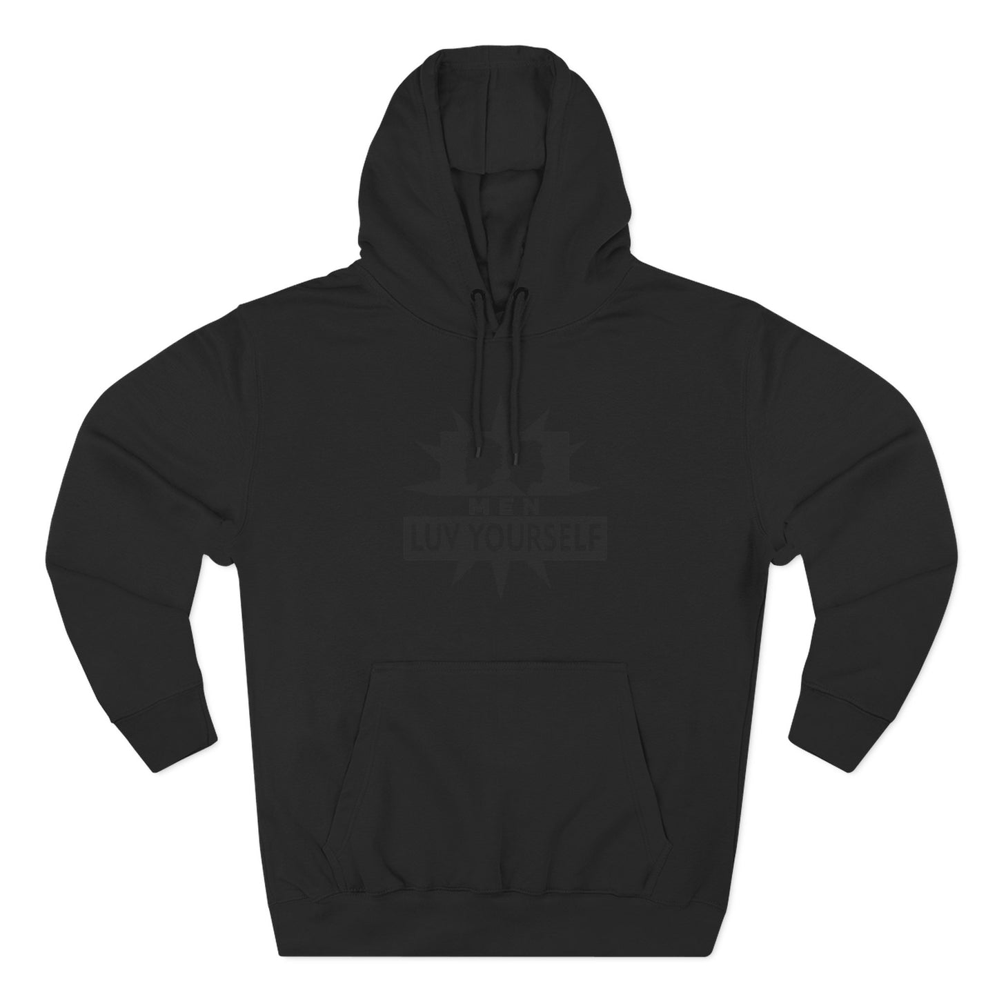 Men's Luv Yourself Three-Panel Fleece Hoodie, Motivational Hoodie, Self-Love Apparel, Gift for Men, Casual Wear, Cozy Hoodie