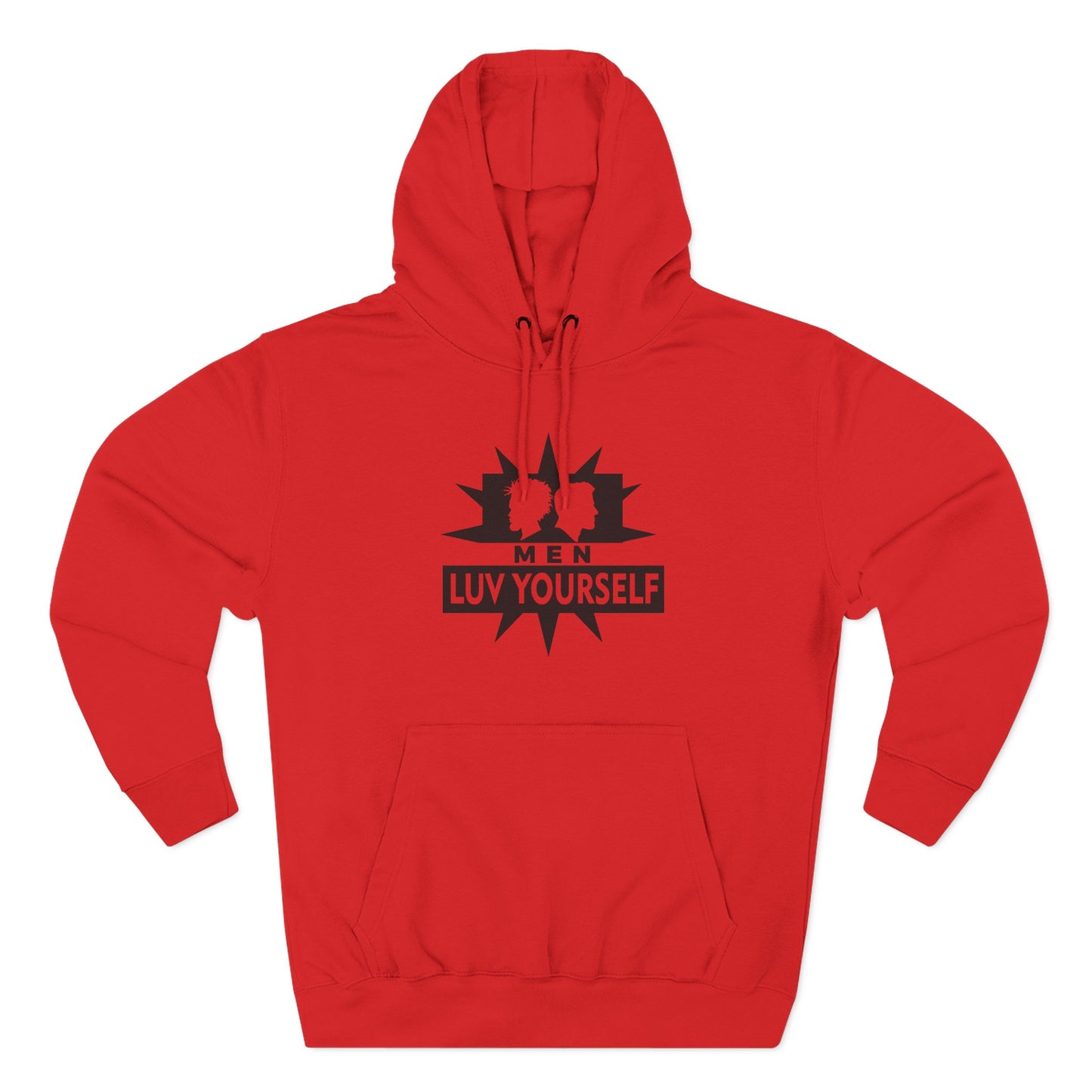 Men's Luv Yourself Three-Panel Fleece Hoodie, Motivational Hoodie, Self-Love Apparel, Gift for Men, Casual Wear, Cozy Hoodie
