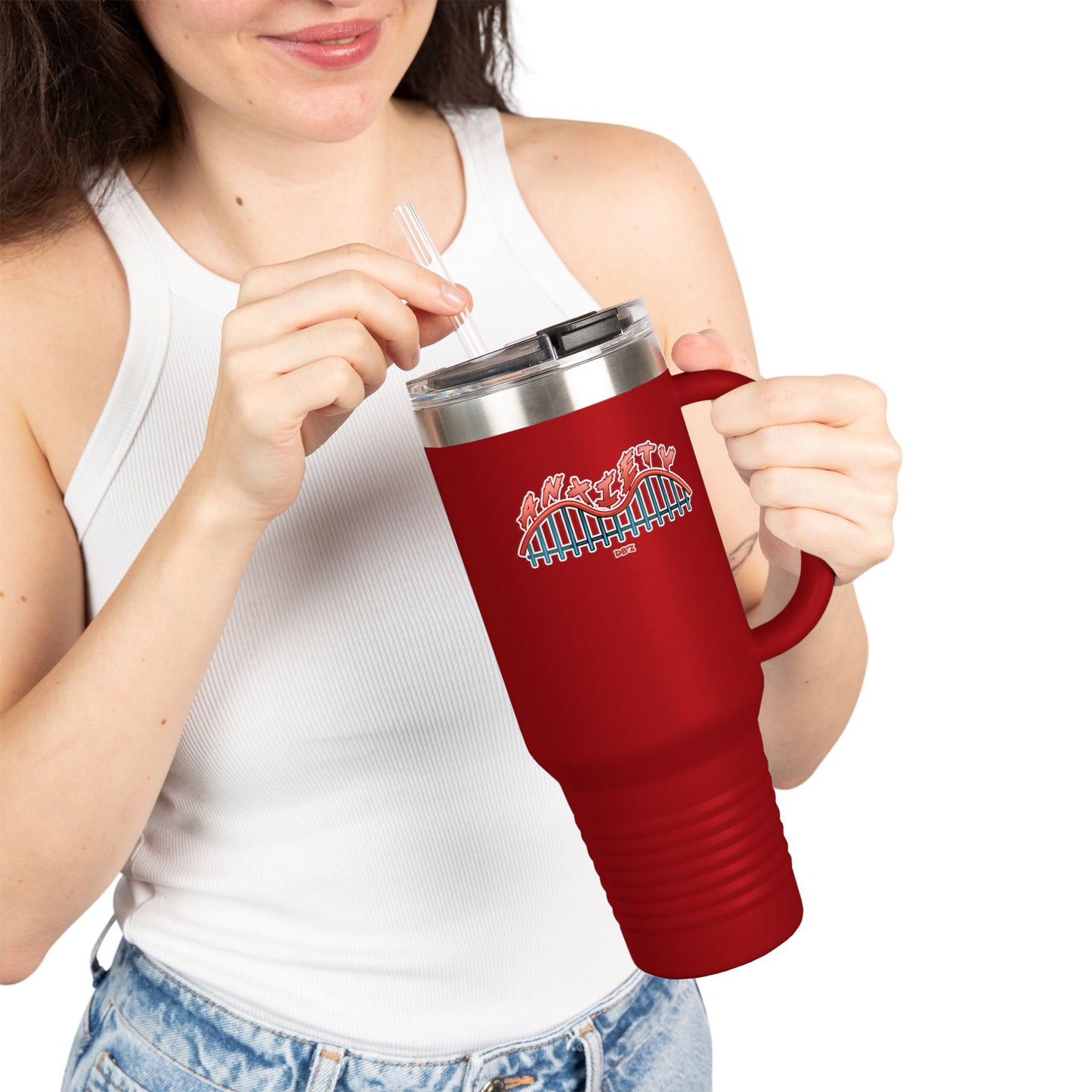 Funny Insulated Travel Mug - 40oz Commuter Cup for Moms, Mother's Day Gift, Funny Baby Quotes, Coffee Lover's Tumbler, Reusable Drinkware
