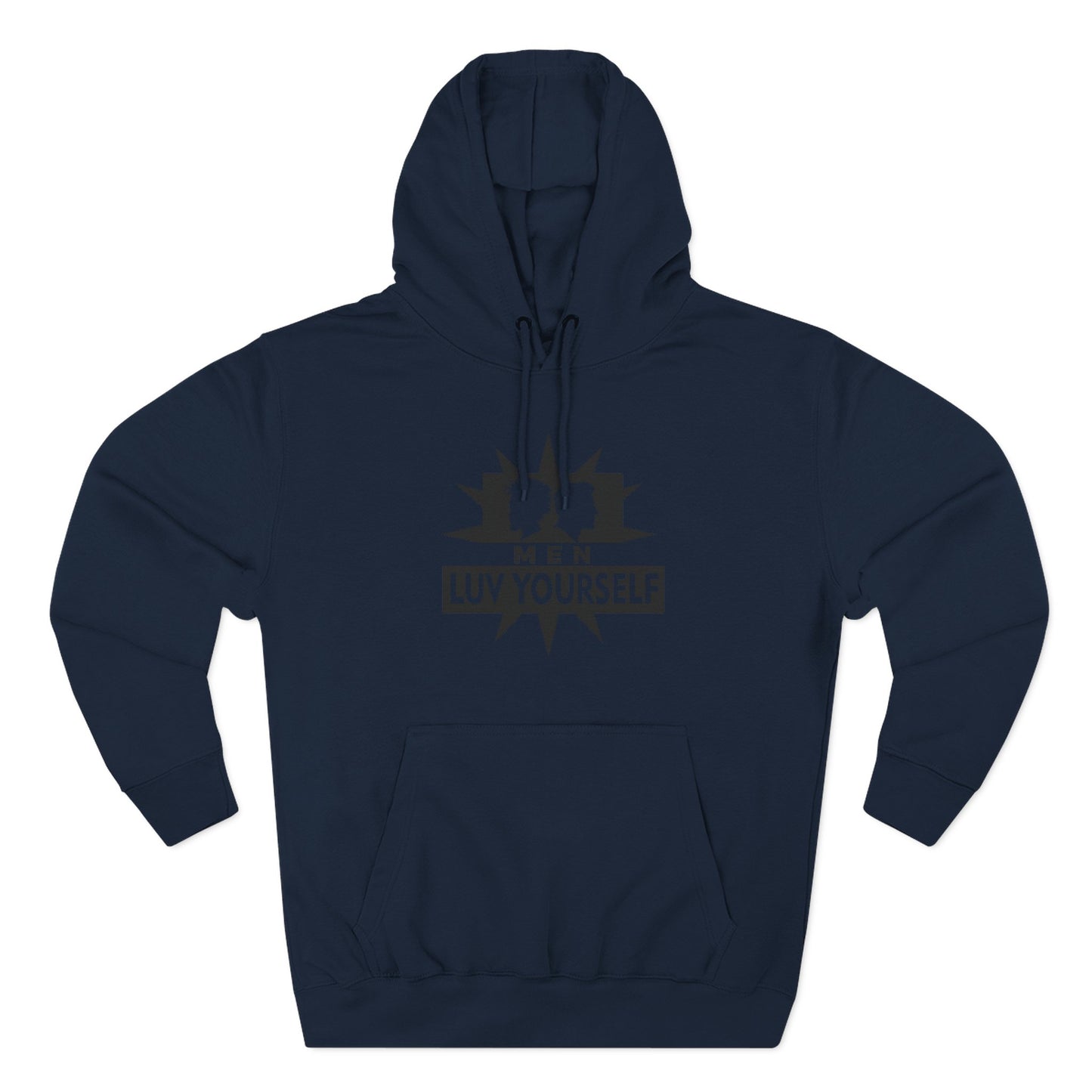 Men's Luv Yourself Three-Panel Fleece Hoodie, Motivational Hoodie, Self-Love Apparel, Gift for Men, Casual Wear, Cozy Hoodie