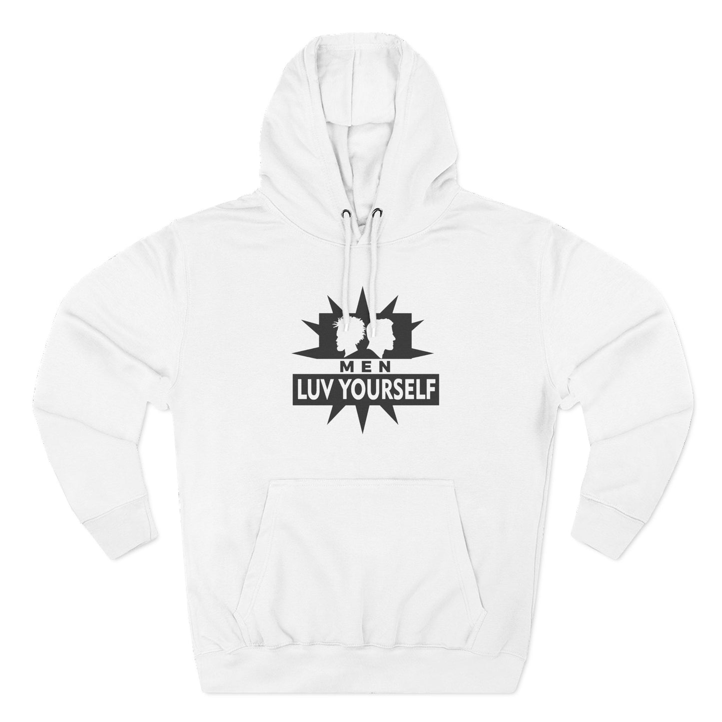 Men's Luv Yourself Three-Panel Fleece Hoodie, Motivational Hoodie, Self-Love Apparel, Gift for Men, Casual Wear, Cozy Hoodie