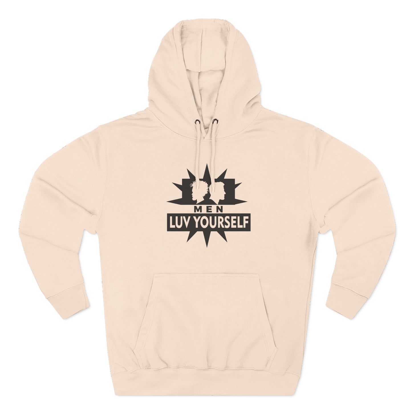 Men's Luv Yourself Three-Panel Fleece Hoodie, Motivational Hoodie, Self-Love Apparel, Gift for Men, Casual Wear, Cozy Hoodie