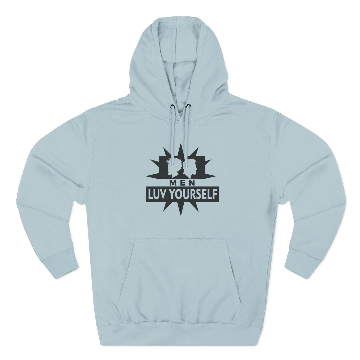 Men's Luv Yourself Three-Panel Fleece Hoodie, Motivational Hoodie, Self-Love Apparel, Gift for Men, Casual Wear, Cozy Hoodie