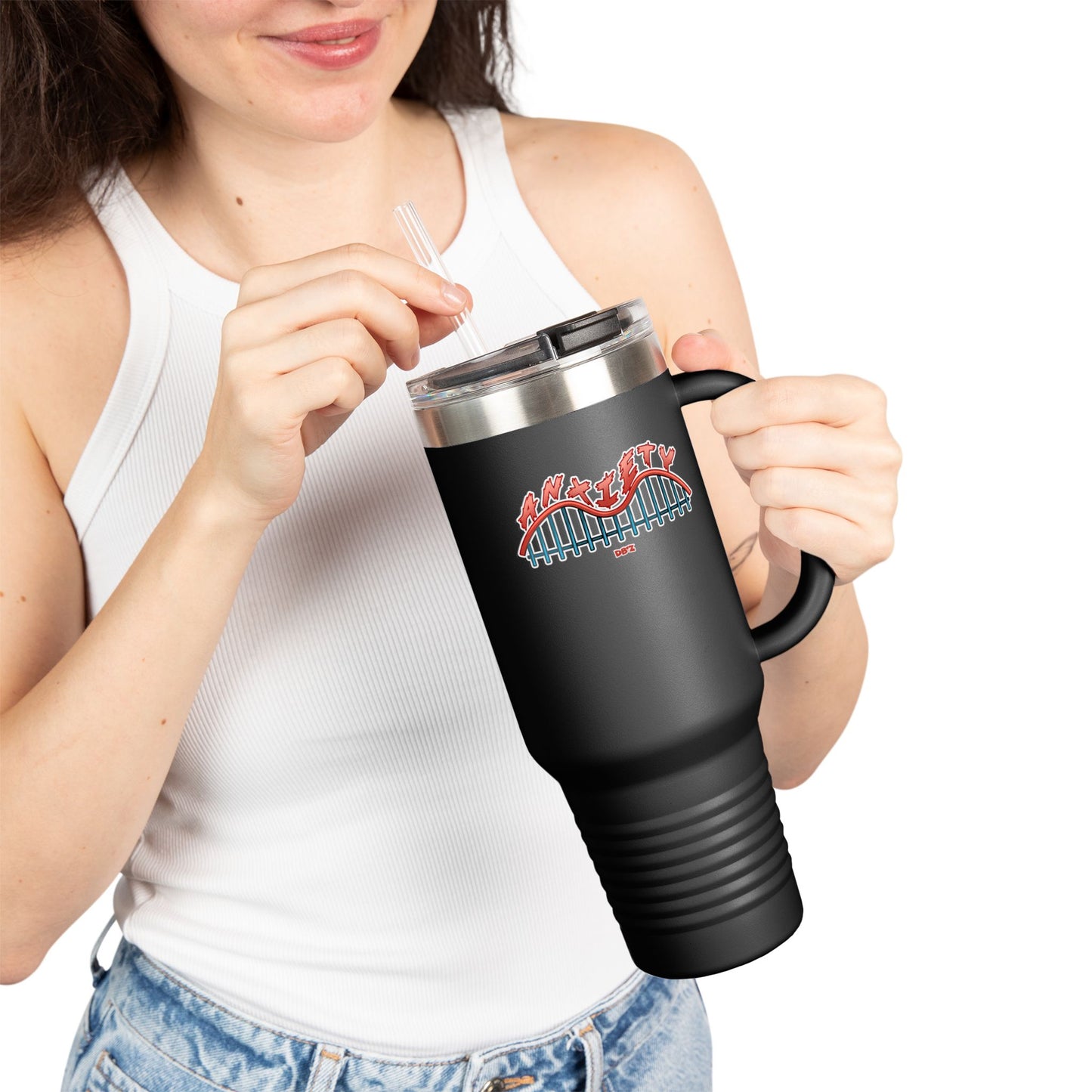 Funny Insulated Travel Mug - 40oz Commuter Cup for Moms, Mother's Day Gift, Funny Baby Quotes, Coffee Lover's Tumbler, Reusable Drinkware