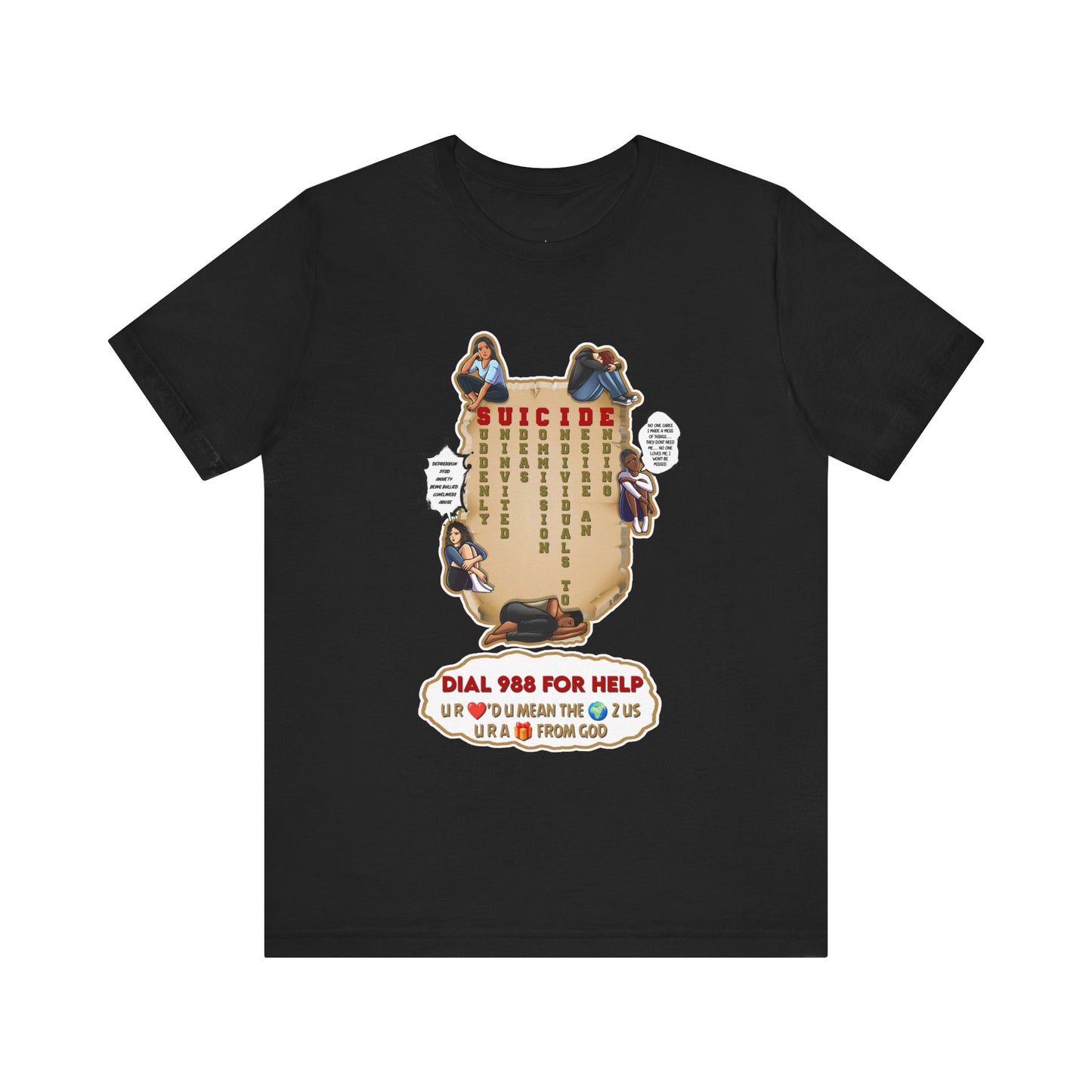 Mental Health Awareness Tee, Unisex Jersey Short Sleeve T-Shirt for Support and Compassion, Inspirational Gift, Suicide Prevention [...]
