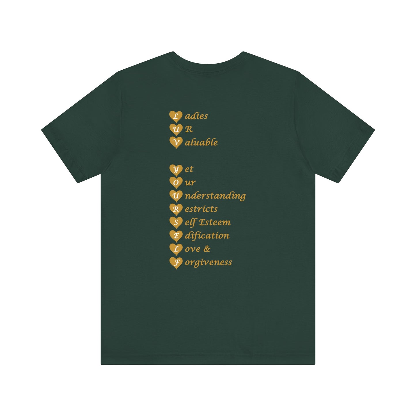 Ladies Luv Yourself Casual Unisex Tee for Everyday Wear, Graphic Short Sleeve Shirt, Gift for Friends, Summer Wardrobe Essential, Birthday Present, [...]