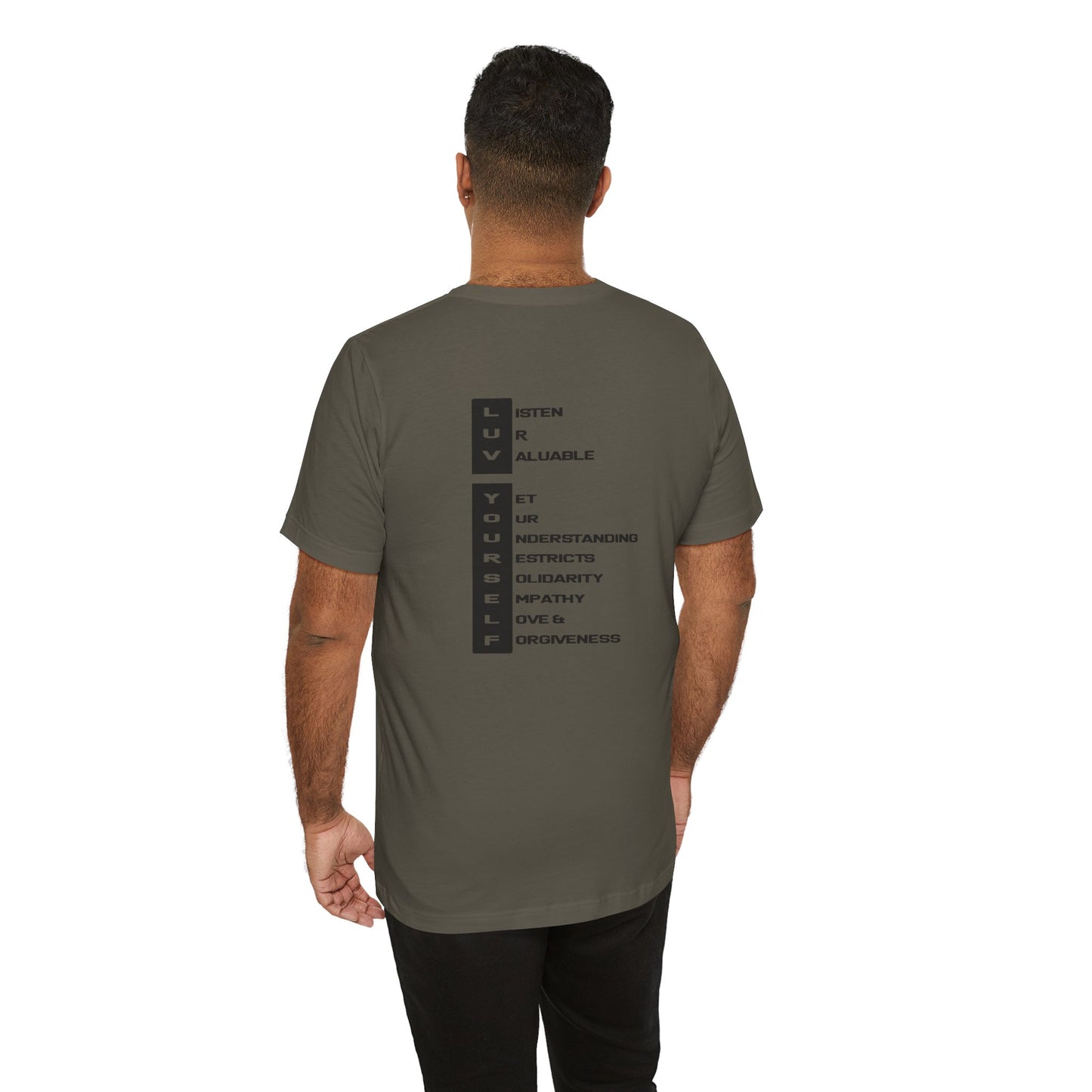 Men's Luv Yourself Unisex Tee for Everyday Wear, Graphic Short Sleeve Shirt, Gift for Friends, Summer Wardrobe Essential, Birthday Present, [...]