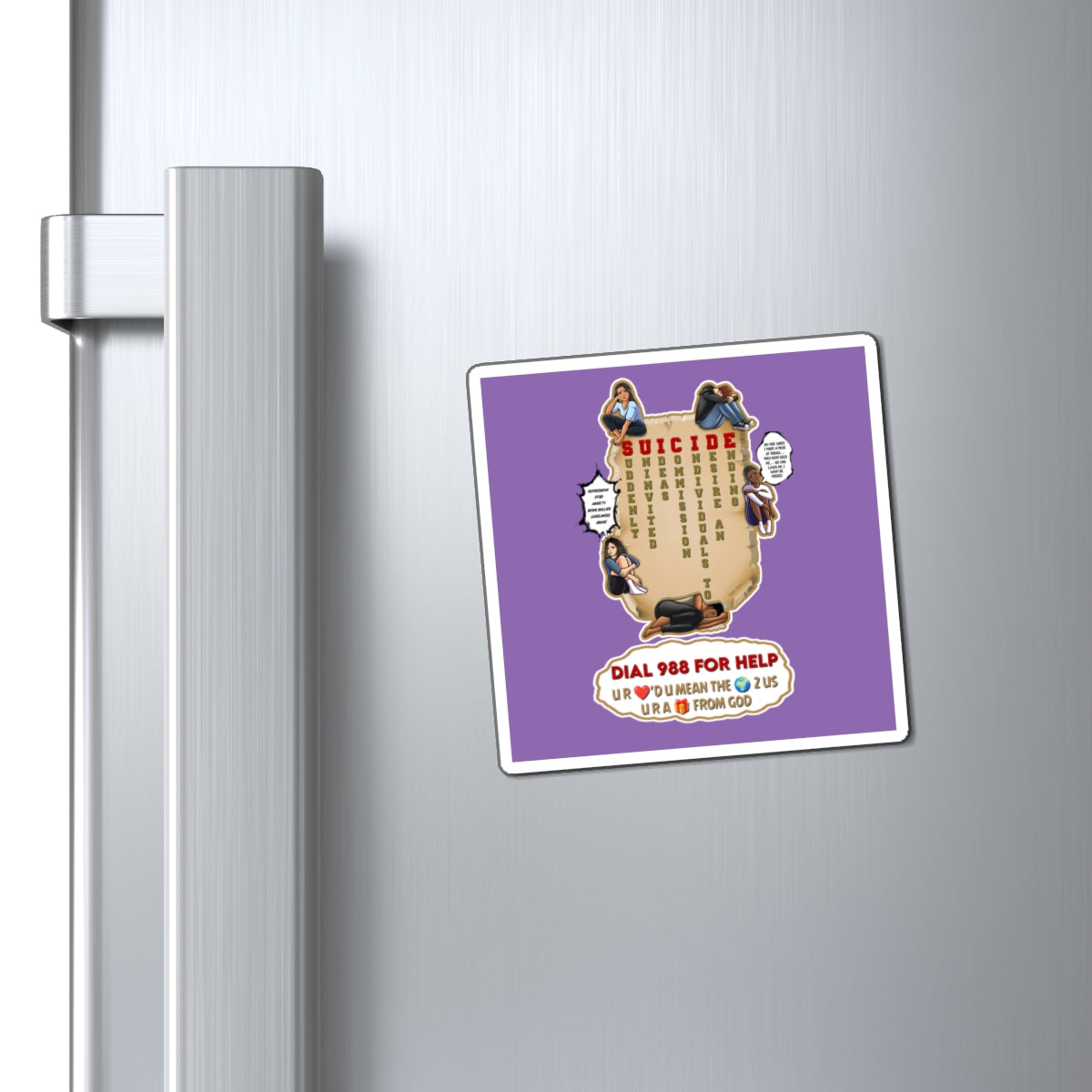 Supportive Mental Health Magnet, Inspirational Home Decor, Suicide Prevention Awareness, Counseling Reminder, Motivational Fridge Magnet