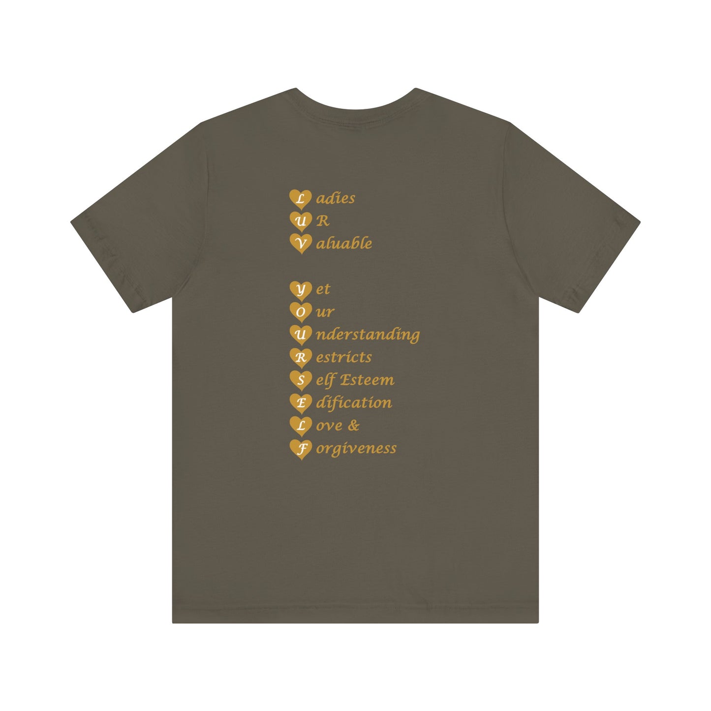 Ladies Luv Yourself Casual Unisex Tee for Everyday Wear, Graphic Short Sleeve Shirt, Gift for Friends, Summer Wardrobe Essential, Birthday Present, [...]