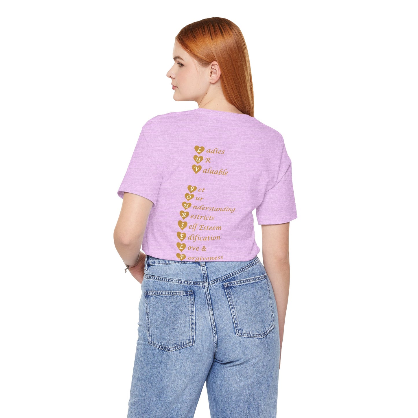 Ladies Luv Yourself Casual Unisex Tee for Everyday Wear, Graphic Short Sleeve Shirt, Gift for Friends, Summer Wardrobe Essential, Birthday Present, [...]