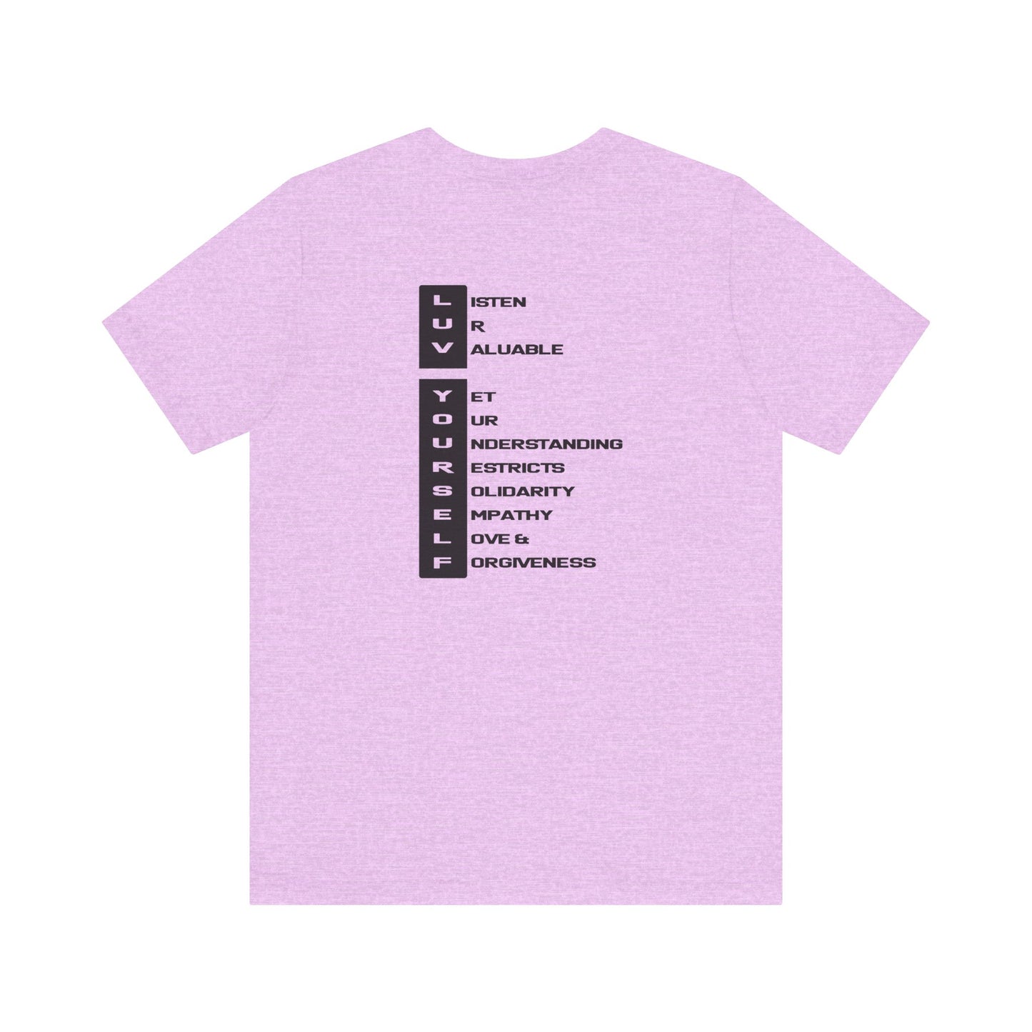 Men's Luv Yourself Unisex Tee for Everyday Wear, Graphic Short Sleeve Shirt, Gift for Friends, Summer Wardrobe Essential, Birthday Present, [...]