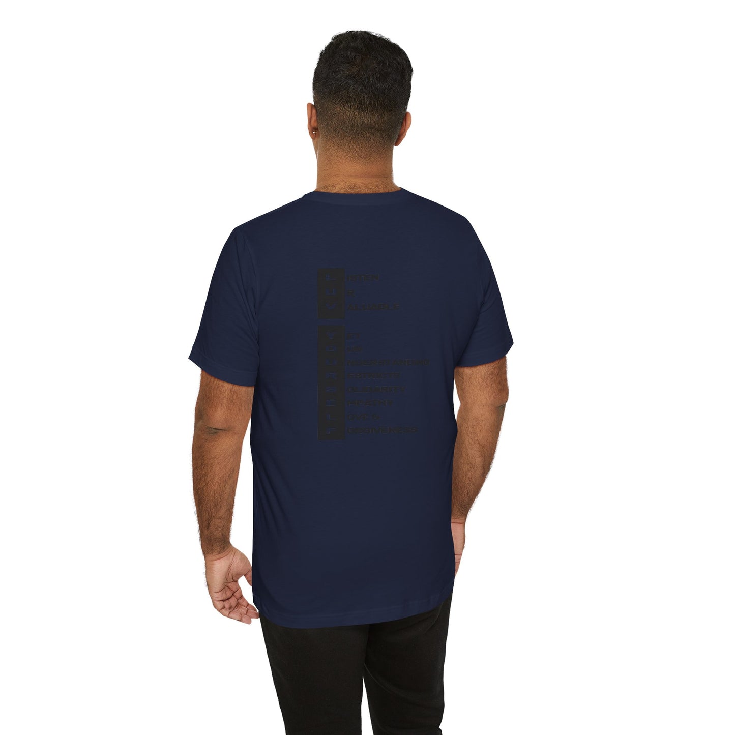 Men's Luv Yourself Unisex Tee for Everyday Wear, Graphic Short Sleeve Shirt, Gift for Friends, Summer Wardrobe Essential, Birthday Present, [...]