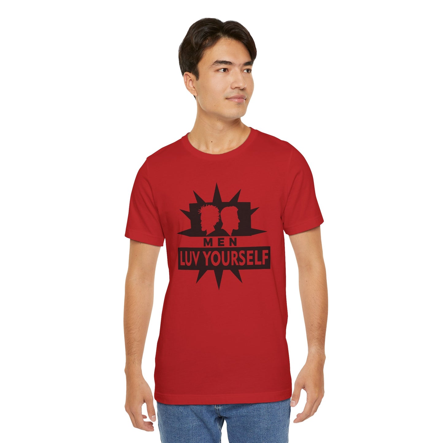Men's Luv Yourself Unisex Tee for Everyday Wear, Graphic Short Sleeve Shirt, Gift for Friends, Summer Wardrobe Essential, Birthday Present, [...]