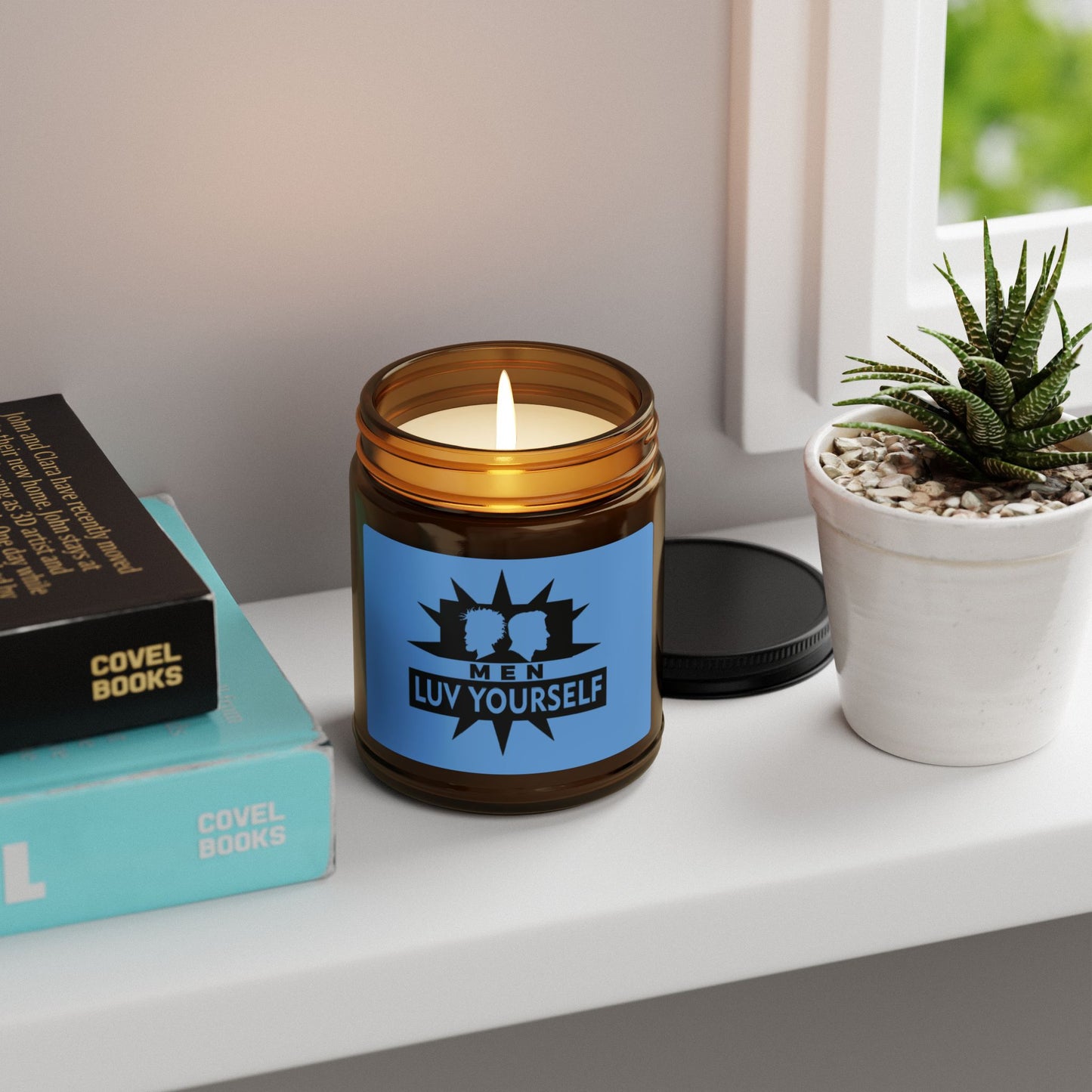 Luv Yourself Scented Soy Candle - Self-Care Gift, Home Decor, Relaxation Gift, Unique Candle, Amber Jar Candle