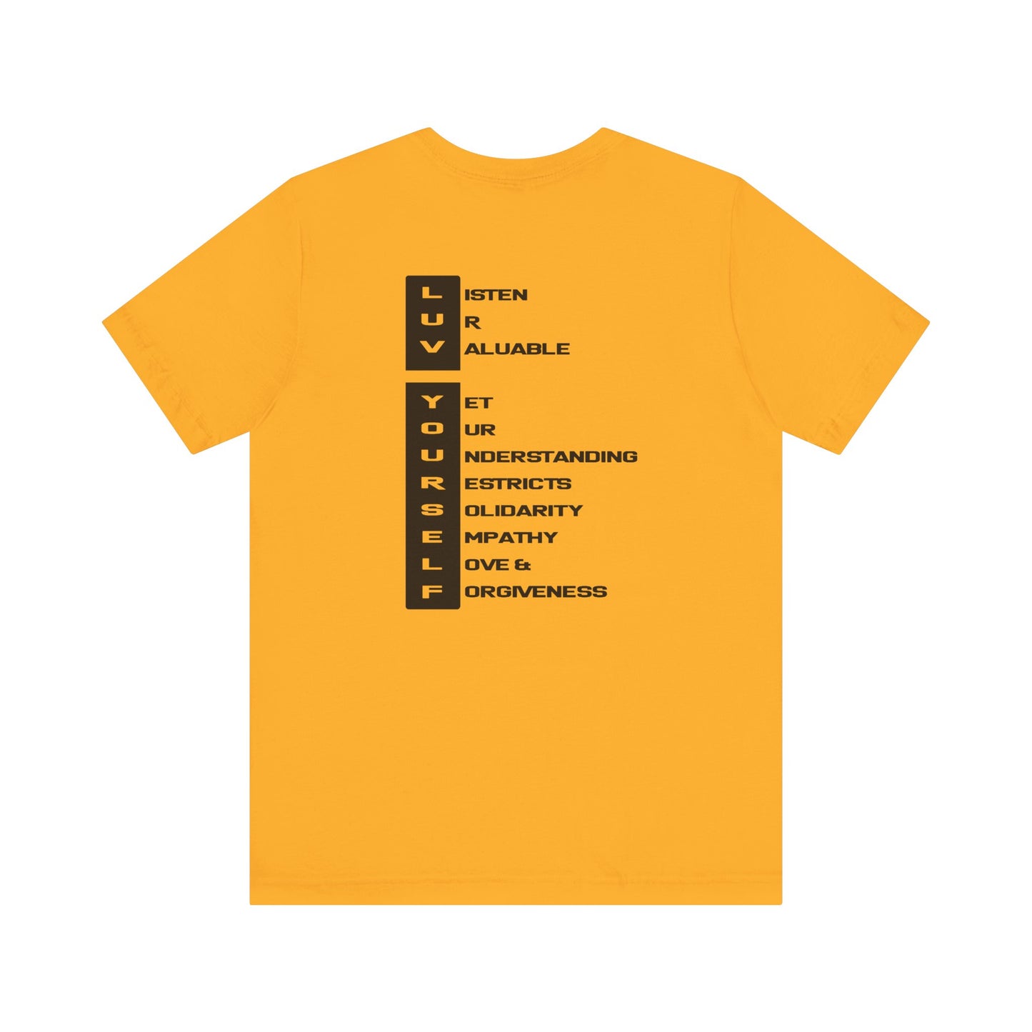 Men's Luv Yourself Unisex Tee for Everyday Wear, Graphic Short Sleeve Shirt, Gift for Friends, Summer Wardrobe Essential, Birthday Present, [...]