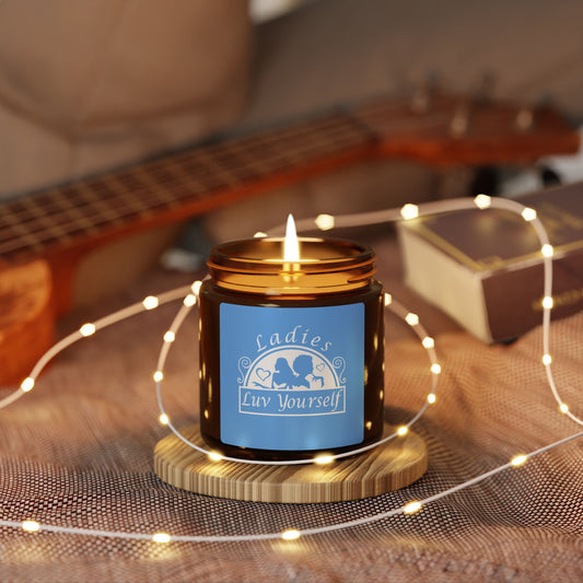 Ladies Luv Yourself Scented Soy Candle - Self-Care Gift, Home Decor, Relaxation Gift, Unique Candle, Amber Jar Candle