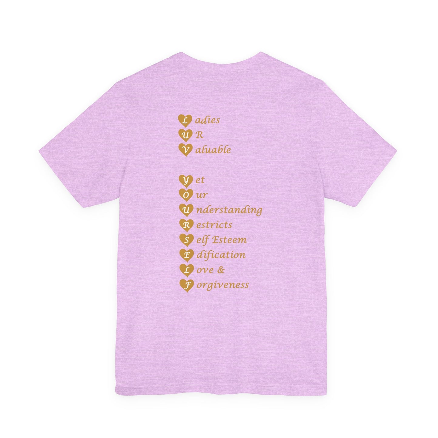Ladies Luv Yourself Casual Unisex Tee for Everyday Wear, Graphic Short Sleeve Shirt, Gift for Friends, Summer Wardrobe Essential, Birthday Present, [...]