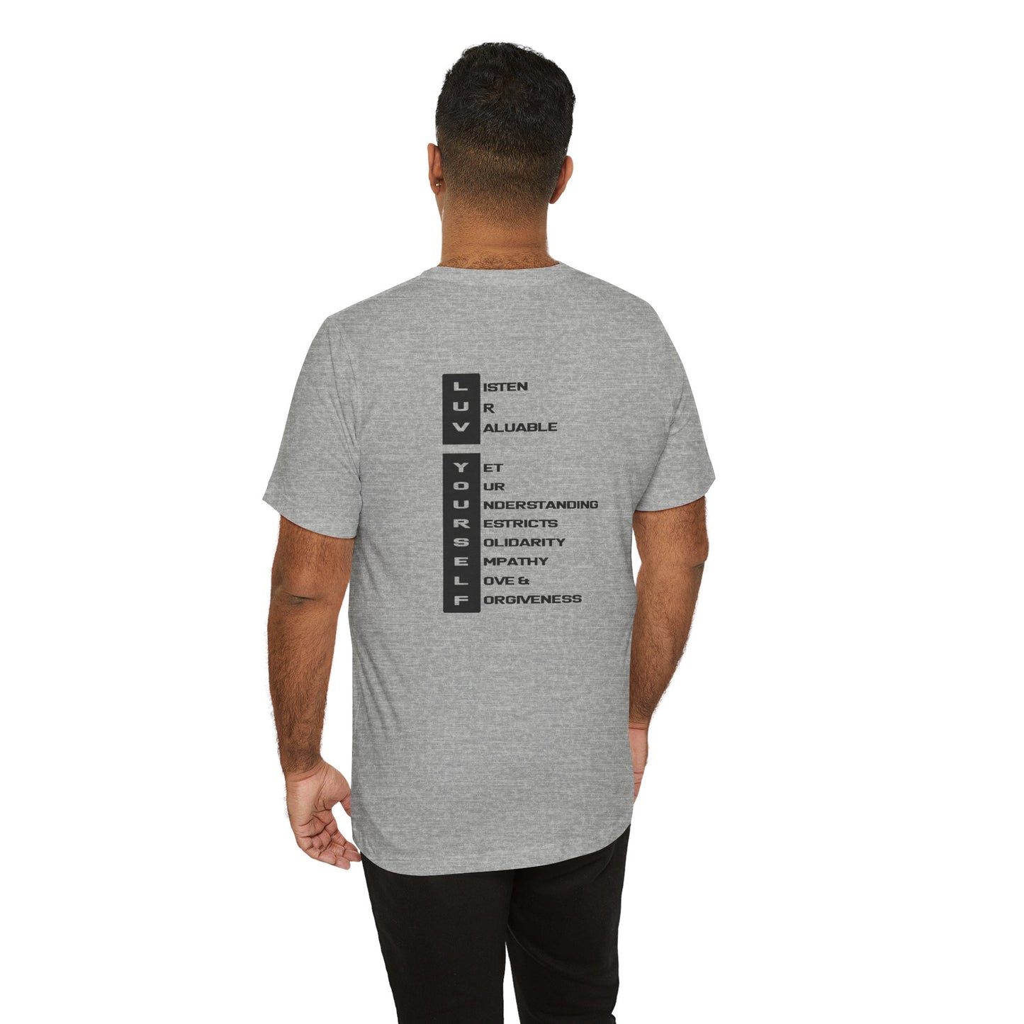 Men's Luv Yourself Unisex Tee for Everyday Wear, Graphic Short Sleeve Shirt, Gift for Friends, Summer Wardrobe Essential, Birthday Present, [...]