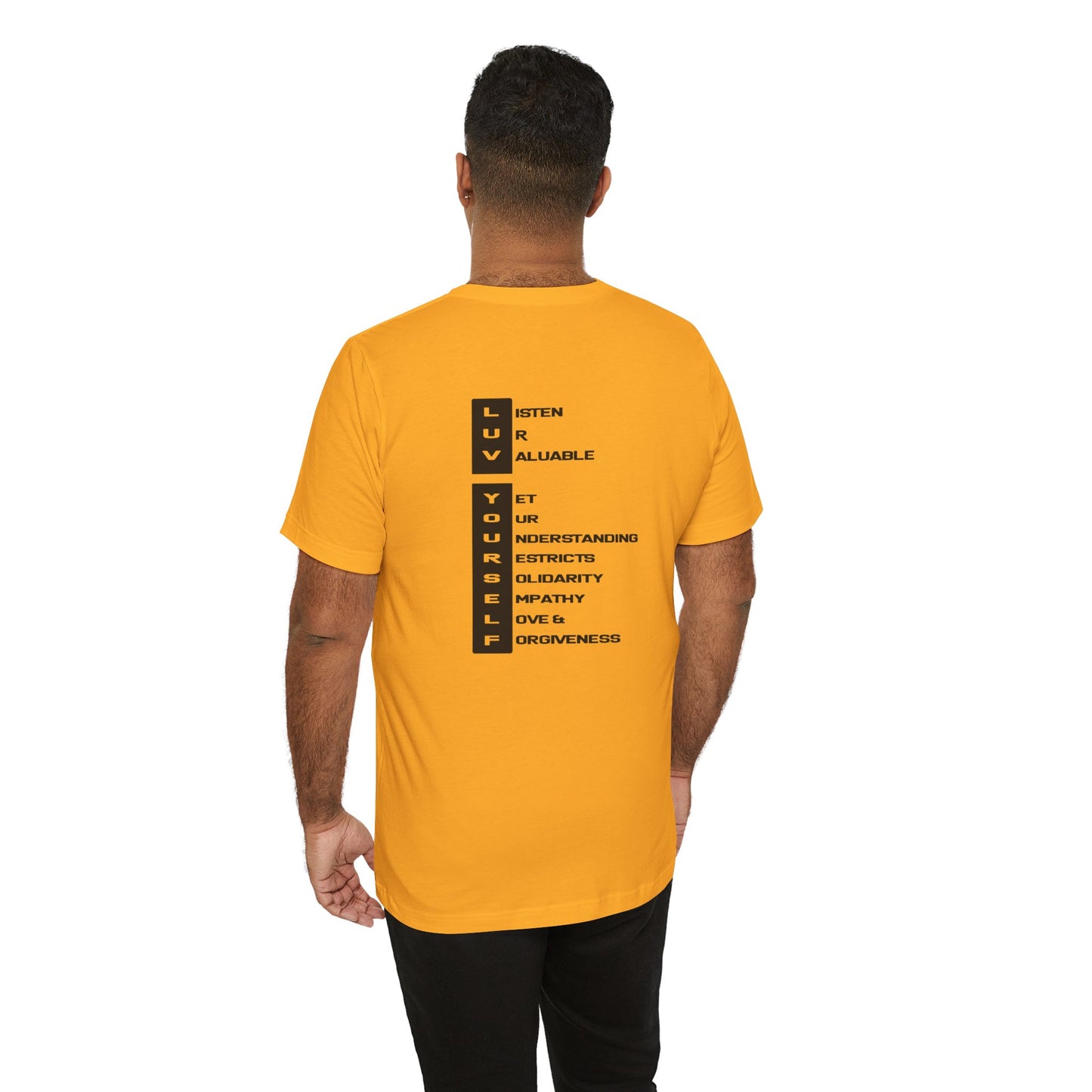 Men's Luv Yourself Unisex Tee for Everyday Wear, Graphic Short Sleeve Shirt, Gift for Friends, Summer Wardrobe Essential, Birthday Present, [...]