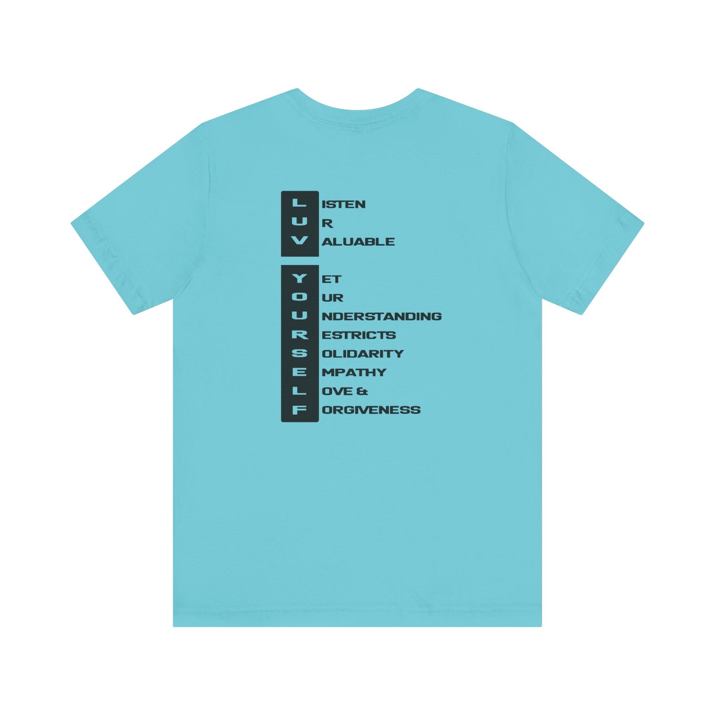 Men's Luv Yourself Unisex Tee for Everyday Wear, Graphic Short Sleeve Shirt, Gift for Friends, Summer Wardrobe Essential, Birthday Present, [...]