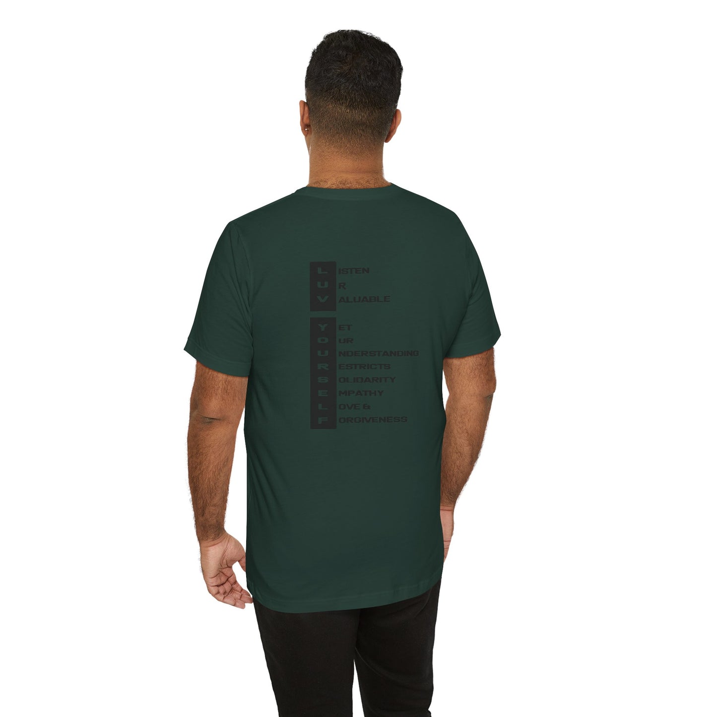 Men's Luv Yourself Unisex Tee for Everyday Wear, Graphic Short Sleeve Shirt, Gift for Friends, Summer Wardrobe Essential, Birthday Present, [...]