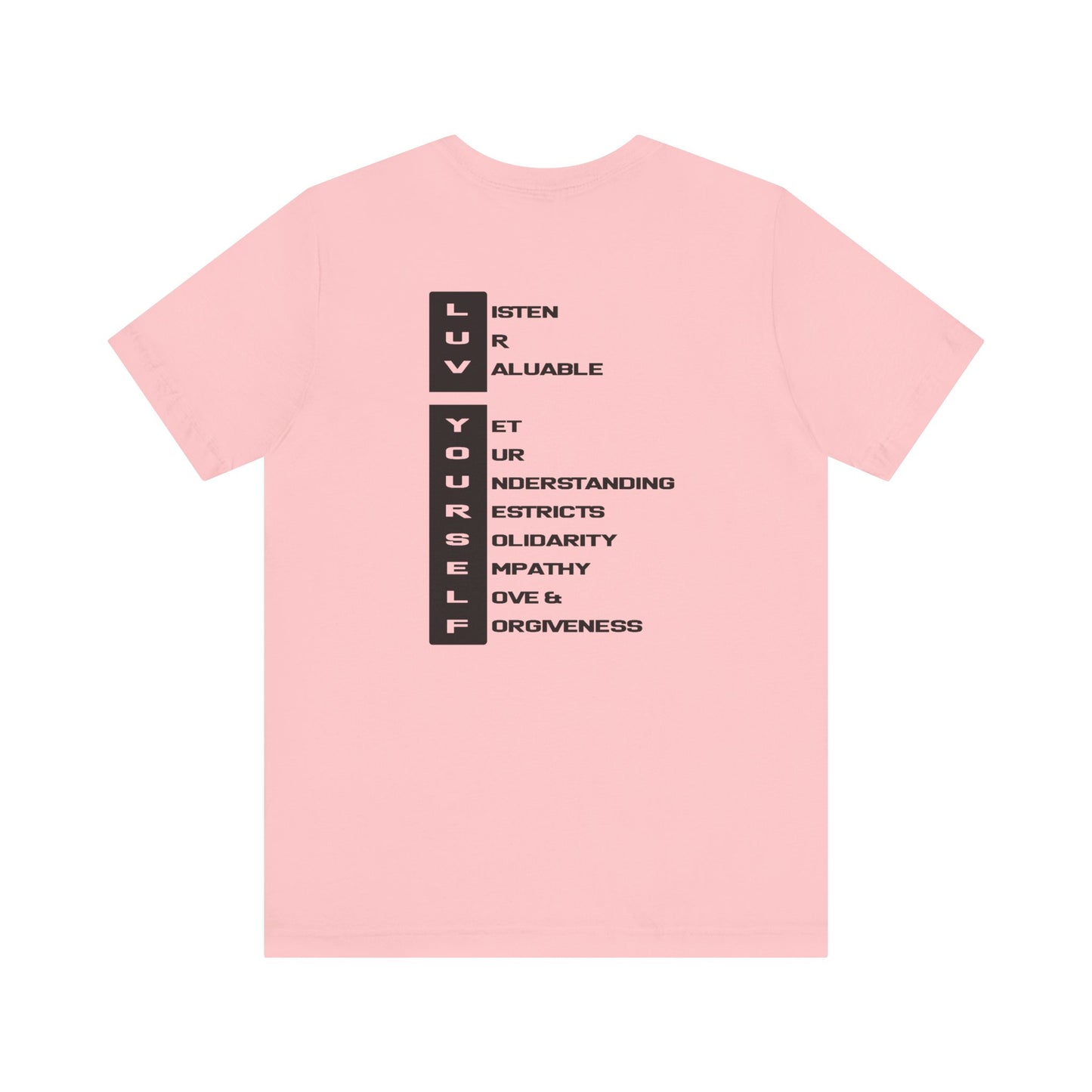 Men's Luv Yourself Unisex Tee for Everyday Wear, Graphic Short Sleeve Shirt, Gift for Friends, Summer Wardrobe Essential, Birthday Present, [...]