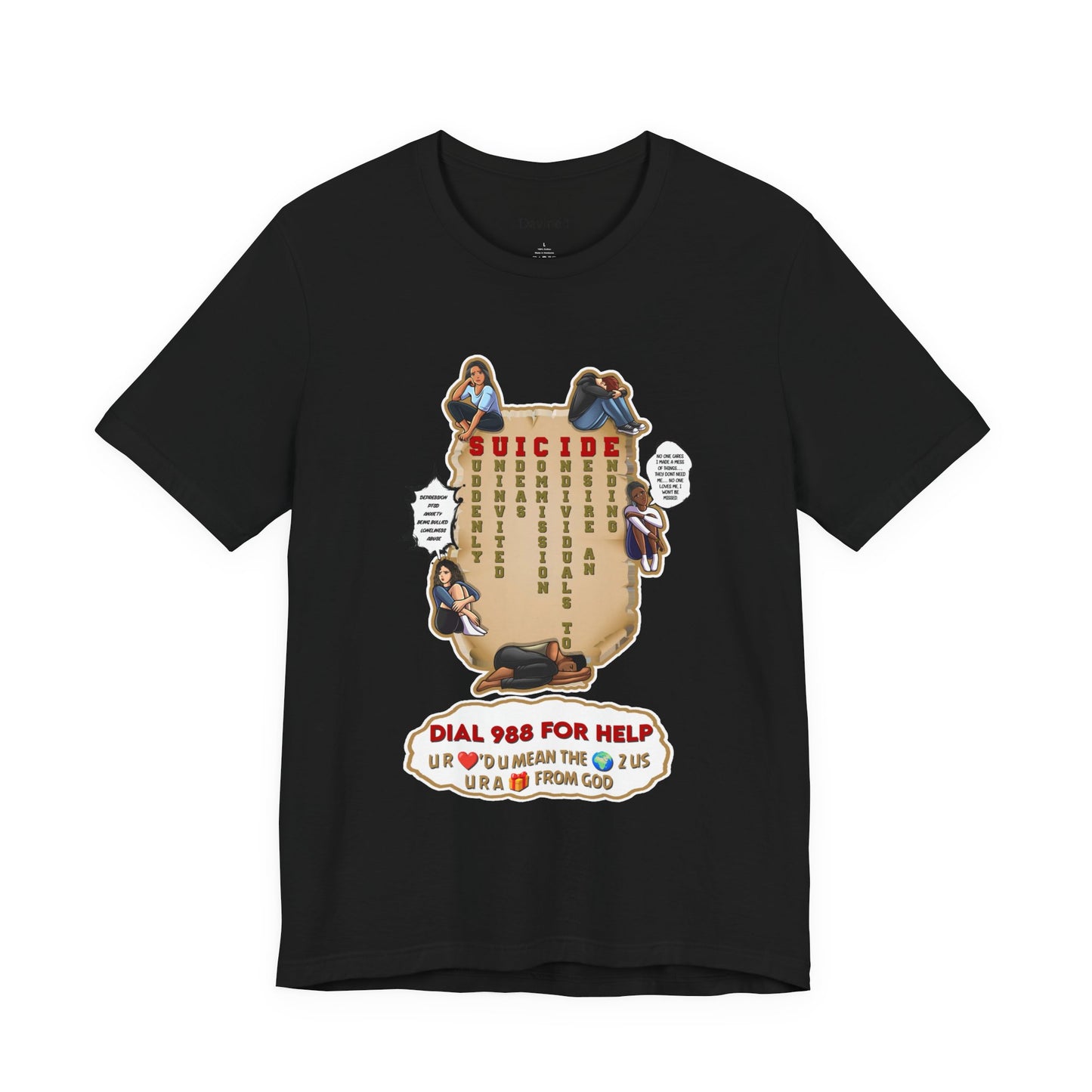 Mental Health Awareness Tee, Unisex Jersey Short Sleeve T-Shirt for Support and Compassion, Inspirational Gift, Suicide Prevention [...]