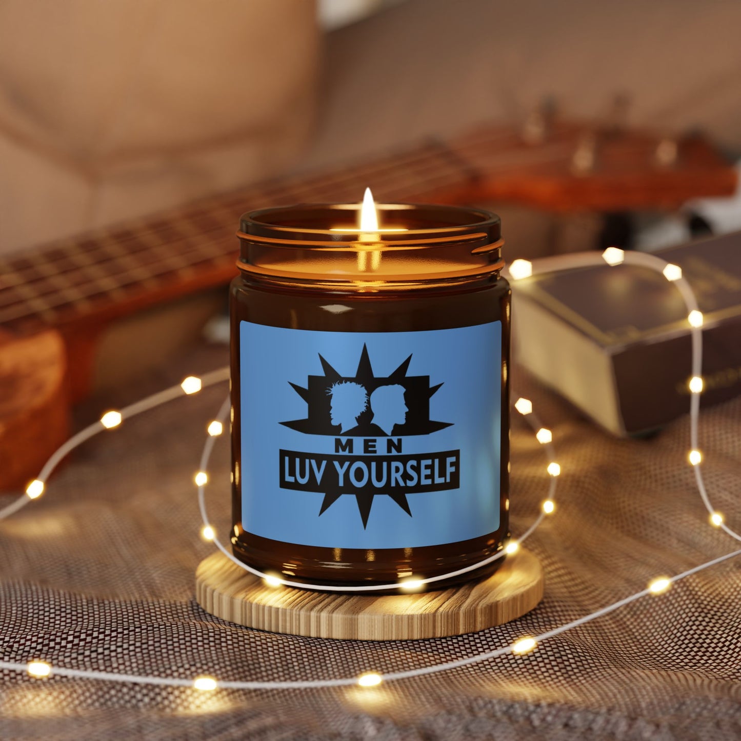 Luv Yourself Scented Soy Candle - Self-Care Gift, Home Decor, Relaxation Gift, Unique Candle, Amber Jar Candle
