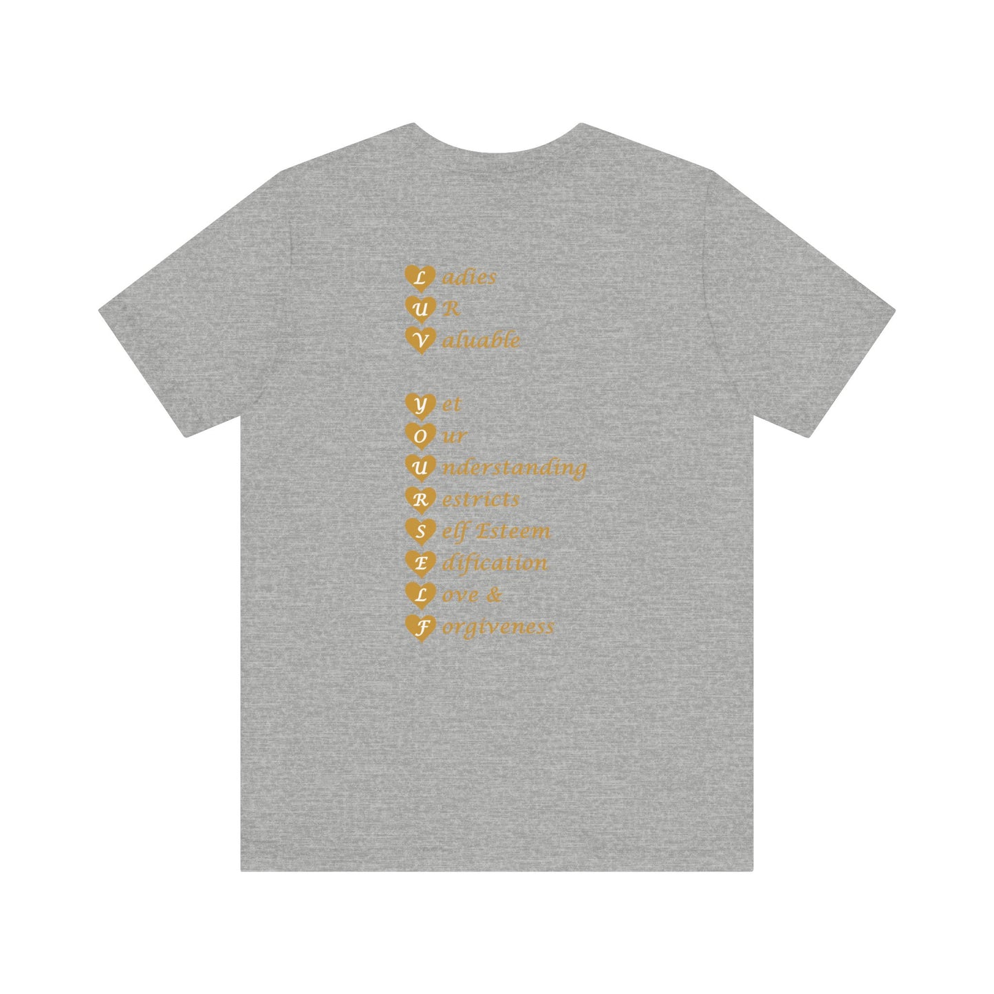 Ladies Luv Yourself Casual Unisex Tee for Everyday Wear, Graphic Short Sleeve Shirt, Gift for Friends, Summer Wardrobe Essential, Birthday Present, [...]