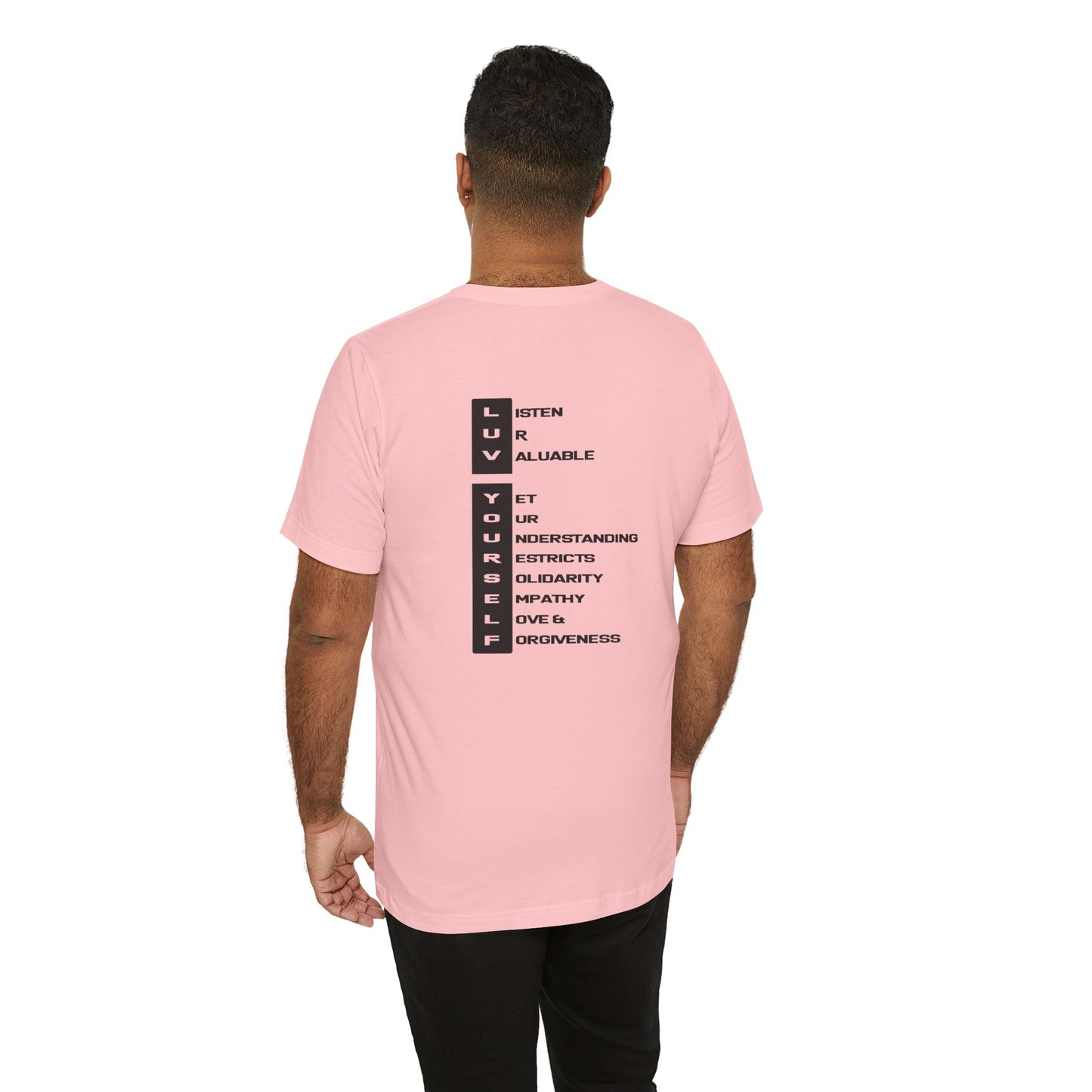Men's Luv Yourself Unisex Tee for Everyday Wear, Graphic Short Sleeve Shirt, Gift for Friends, Summer Wardrobe Essential, Birthday Present, [...]