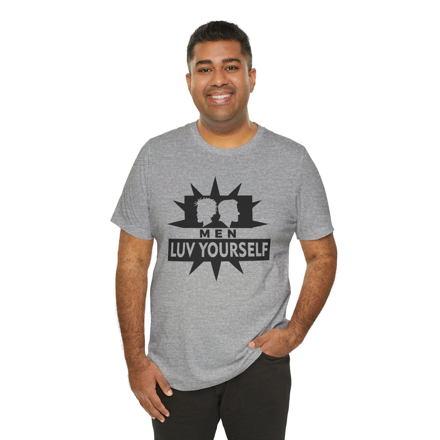 Men's Luv Yourself Unisex Tee for Everyday Wear, Graphic Short Sleeve Shirt, Gift for Friends, Summer Wardrobe Essential, Birthday Present, [...]
