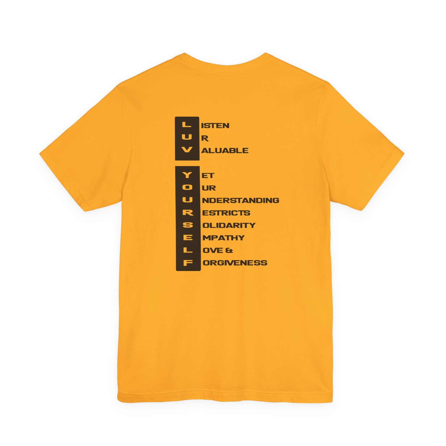 Men's Luv Yourself Unisex Tee for Everyday Wear, Graphic Short Sleeve Shirt, Gift for Friends, Summer Wardrobe Essential, Birthday Present, [...]