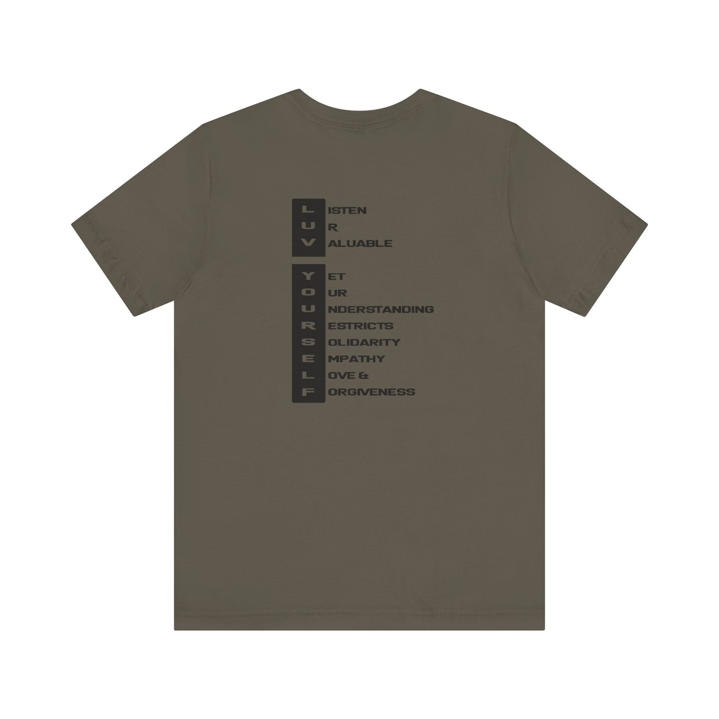 Men's Luv Yourself Unisex Tee for Everyday Wear, Graphic Short Sleeve Shirt, Gift for Friends, Summer Wardrobe Essential, Birthday Present, [...]