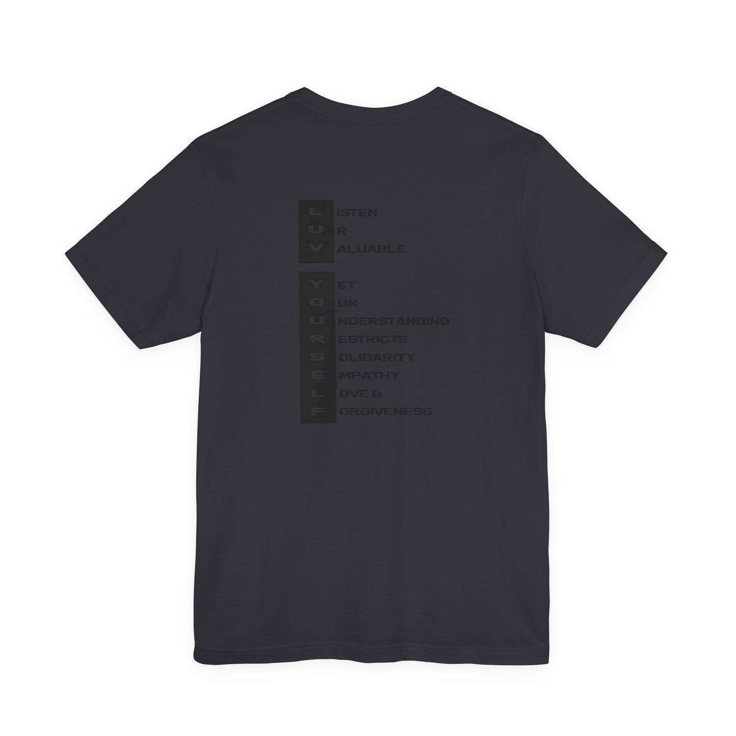 Men's Luv Yourself Unisex Tee for Everyday Wear, Graphic Short Sleeve Shirt, Gift for Friends, Summer Wardrobe Essential, Birthday Present, [...]