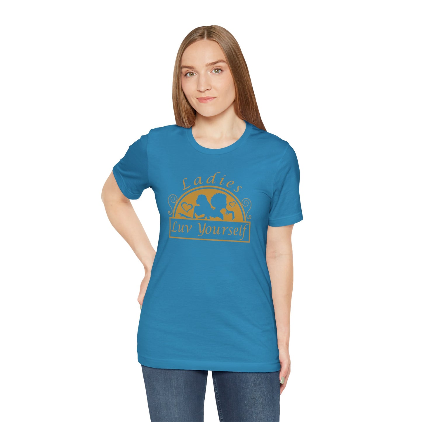 Ladies Luv Yourself Casual Unisex Tee for Everyday Wear, Graphic Short Sleeve Shirt, Gift for Friends, Summer Wardrobe Essential, Birthday Present, [...]