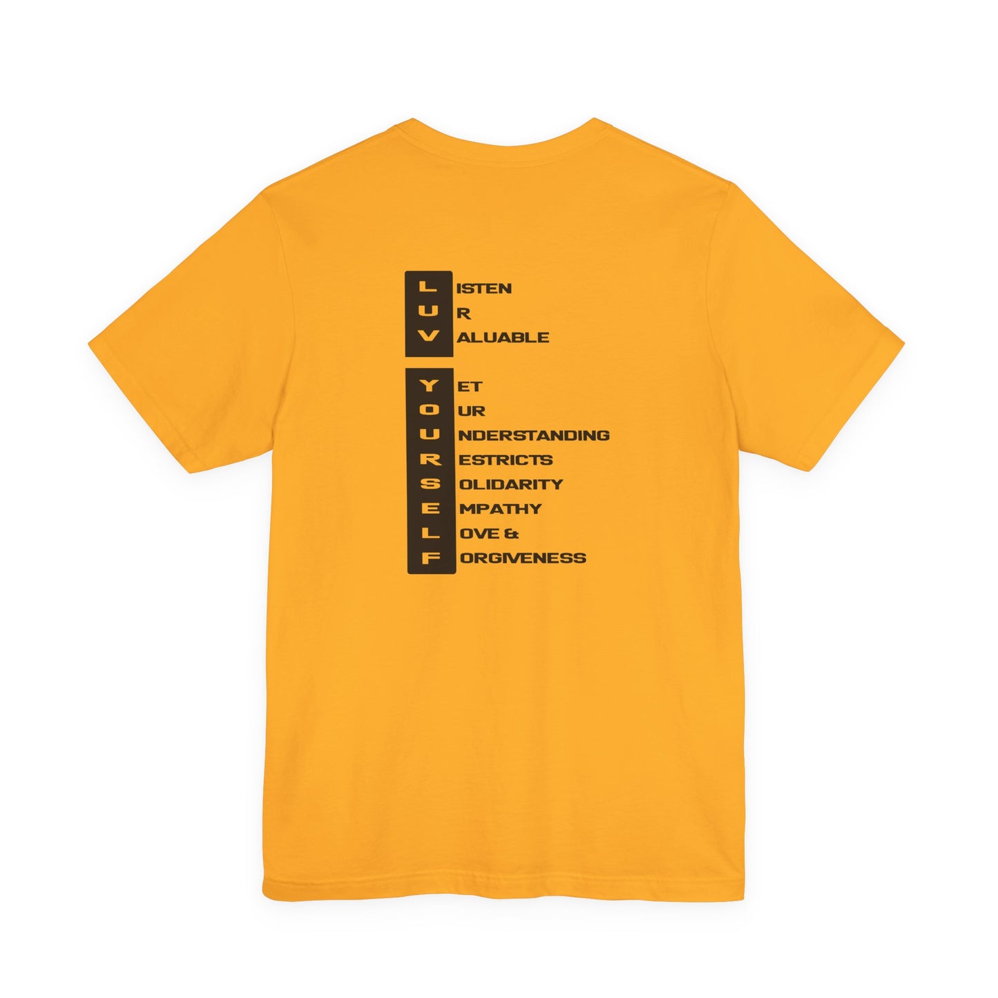 Men's Luv Yourself Unisex Tee for Everyday Wear, Graphic Short Sleeve Shirt, Gift for Friends, Summer Wardrobe Essential, Birthday Present, [...]