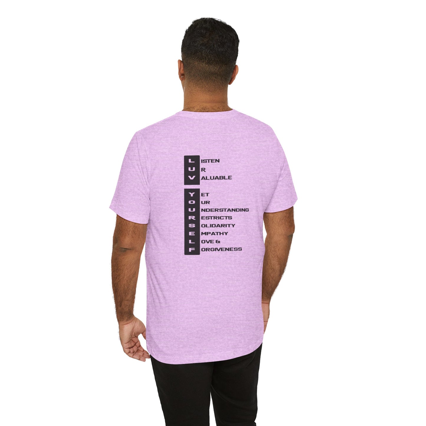 Men's Luv Yourself Unisex Tee for Everyday Wear, Graphic Short Sleeve Shirt, Gift for Friends, Summer Wardrobe Essential, Birthday Present, [...]
