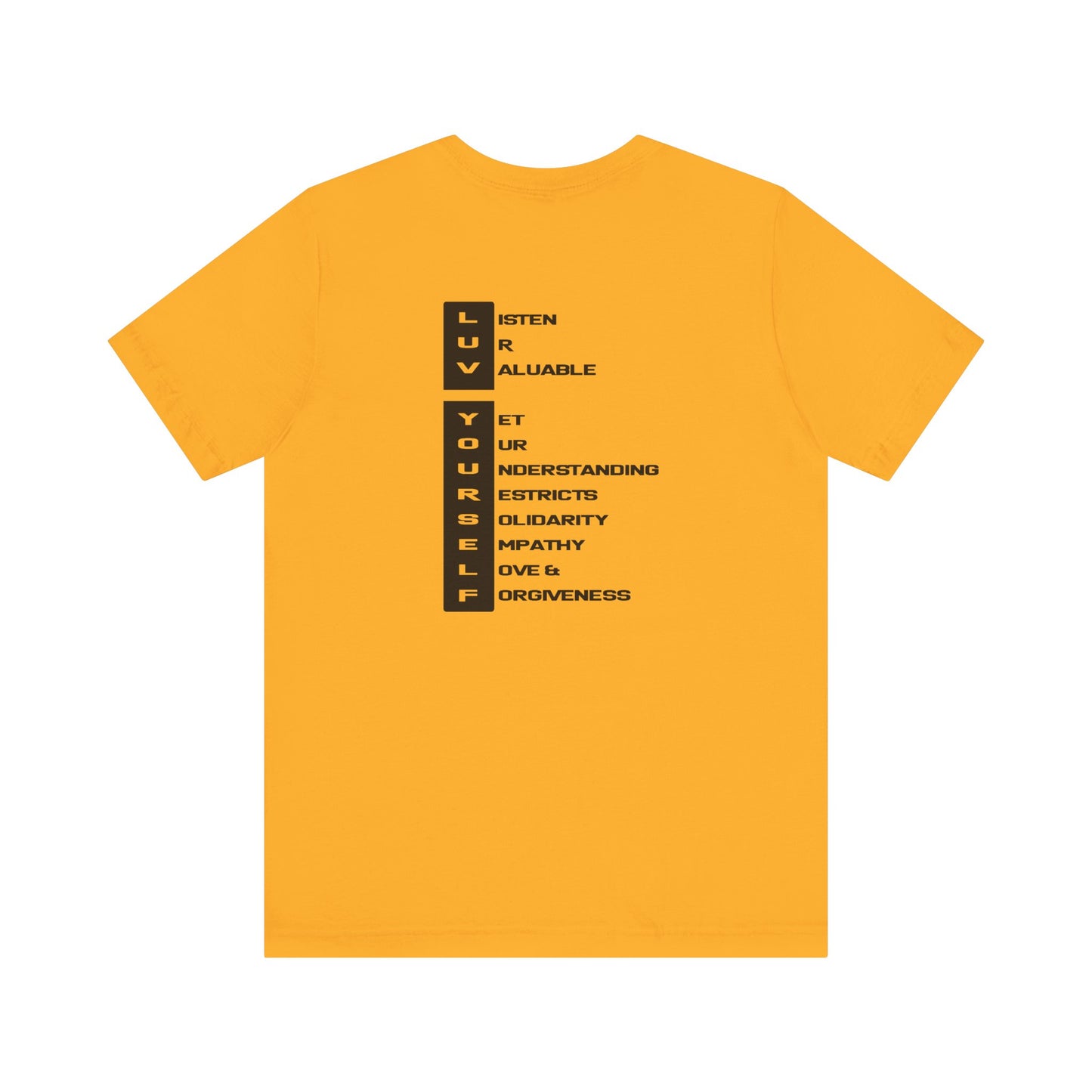 Men's Luv Yourself Unisex Tee for Everyday Wear, Graphic Short Sleeve Shirt, Gift for Friends, Summer Wardrobe Essential, Birthday Present, [...]
