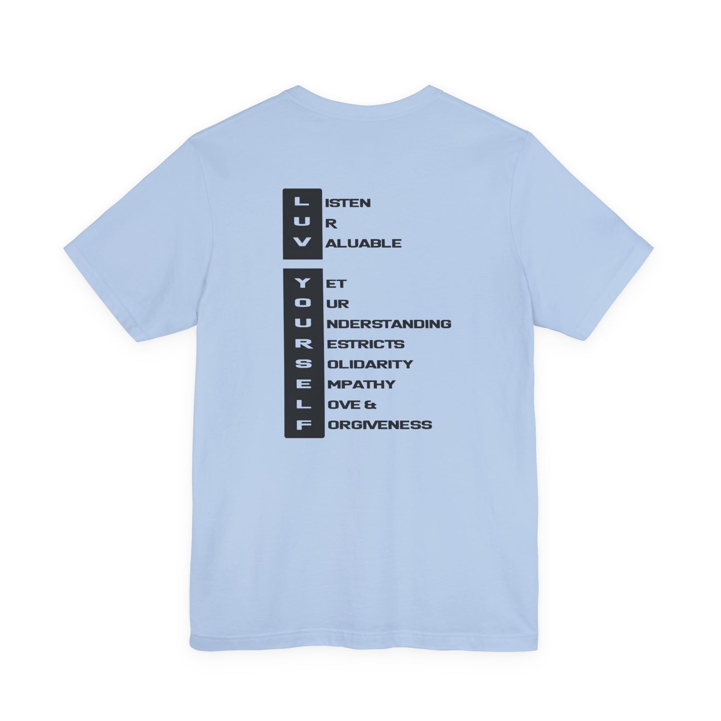 Men's Luv Yourself Unisex Tee for Everyday Wear, Graphic Short Sleeve Shirt, Gift for Friends, Summer Wardrobe Essential, Birthday Present, [...]