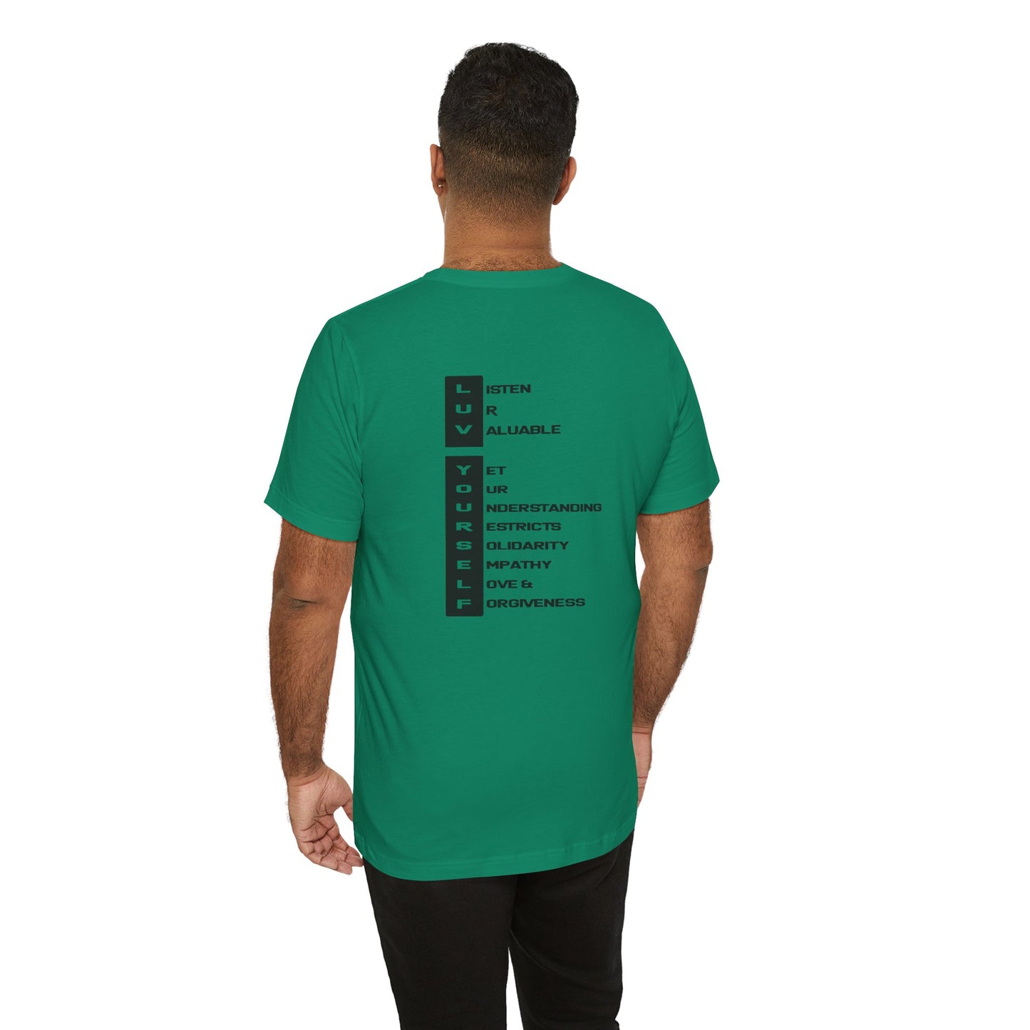 Men's Luv Yourself Unisex Tee for Everyday Wear, Graphic Short Sleeve Shirt, Gift for Friends, Summer Wardrobe Essential, Birthday Present, [...]