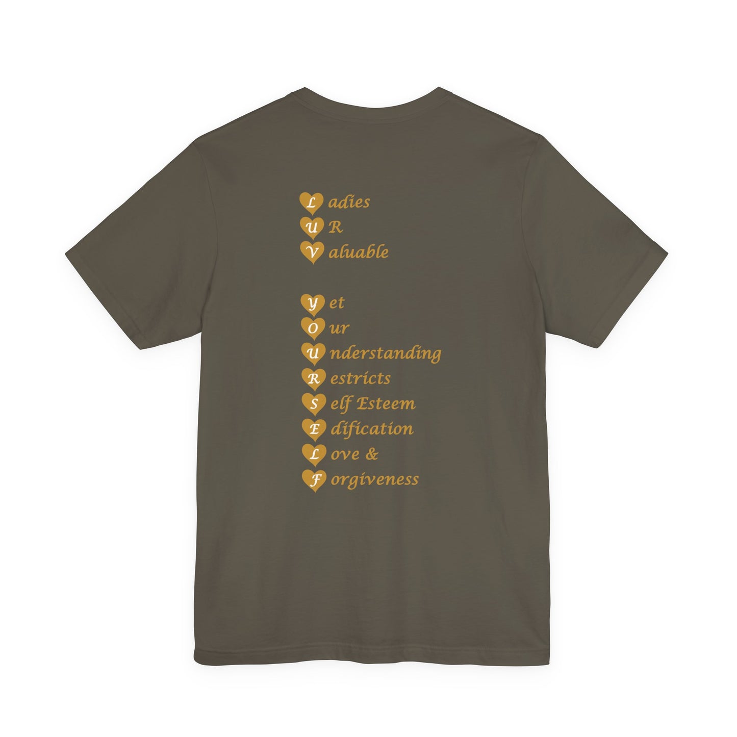 Ladies Luv Yourself Casual Unisex Tee for Everyday Wear, Graphic Short Sleeve Shirt, Gift for Friends, Summer Wardrobe Essential, Birthday Present, [...]
