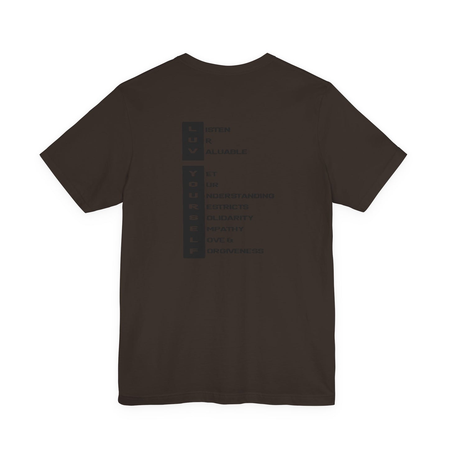 Men's Luv Yourself Unisex Tee for Everyday Wear, Graphic Short Sleeve Shirt, Gift for Friends, Summer Wardrobe Essential, Birthday Present, [...]