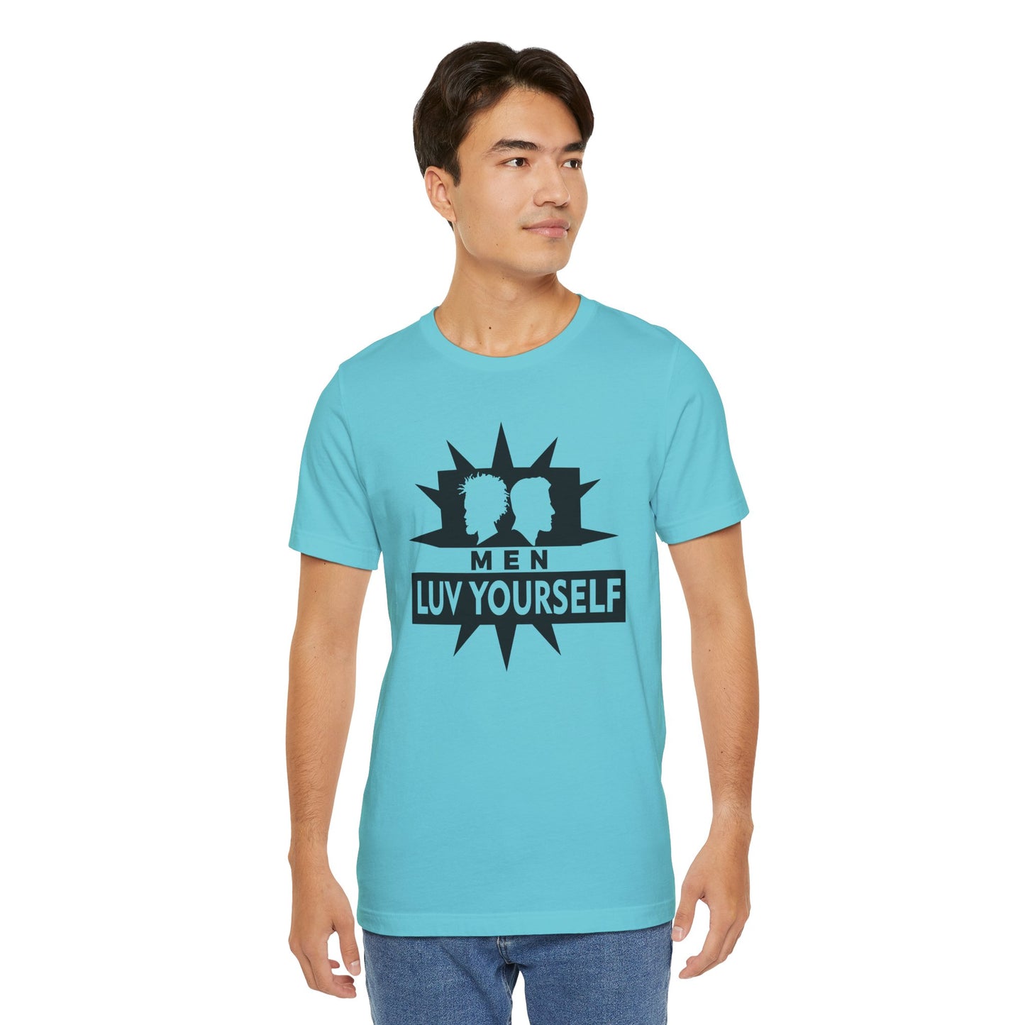 Men's Luv Yourself Unisex Tee for Everyday Wear, Graphic Short Sleeve Shirt, Gift for Friends, Summer Wardrobe Essential, Birthday Present, [...]