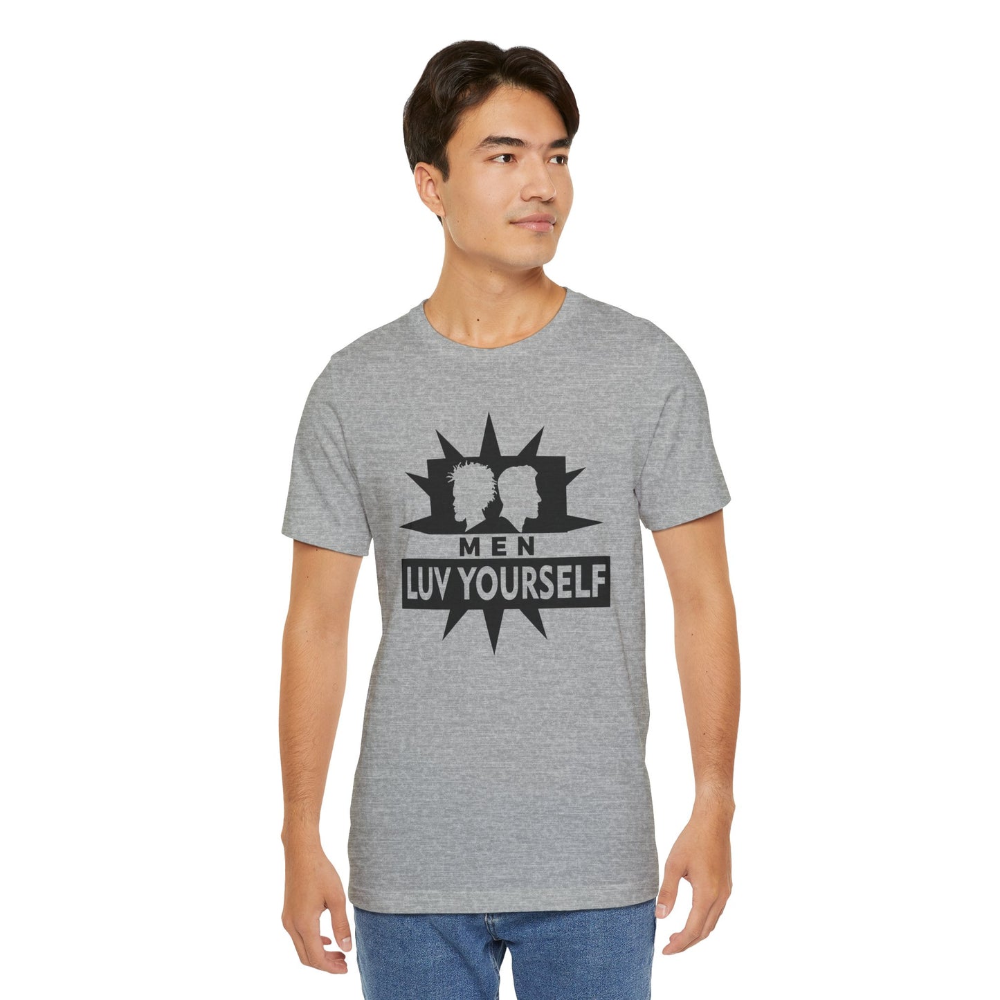 Men's Luv Yourself Unisex Tee for Everyday Wear, Graphic Short Sleeve Shirt, Gift for Friends, Summer Wardrobe Essential, Birthday Present, [...]