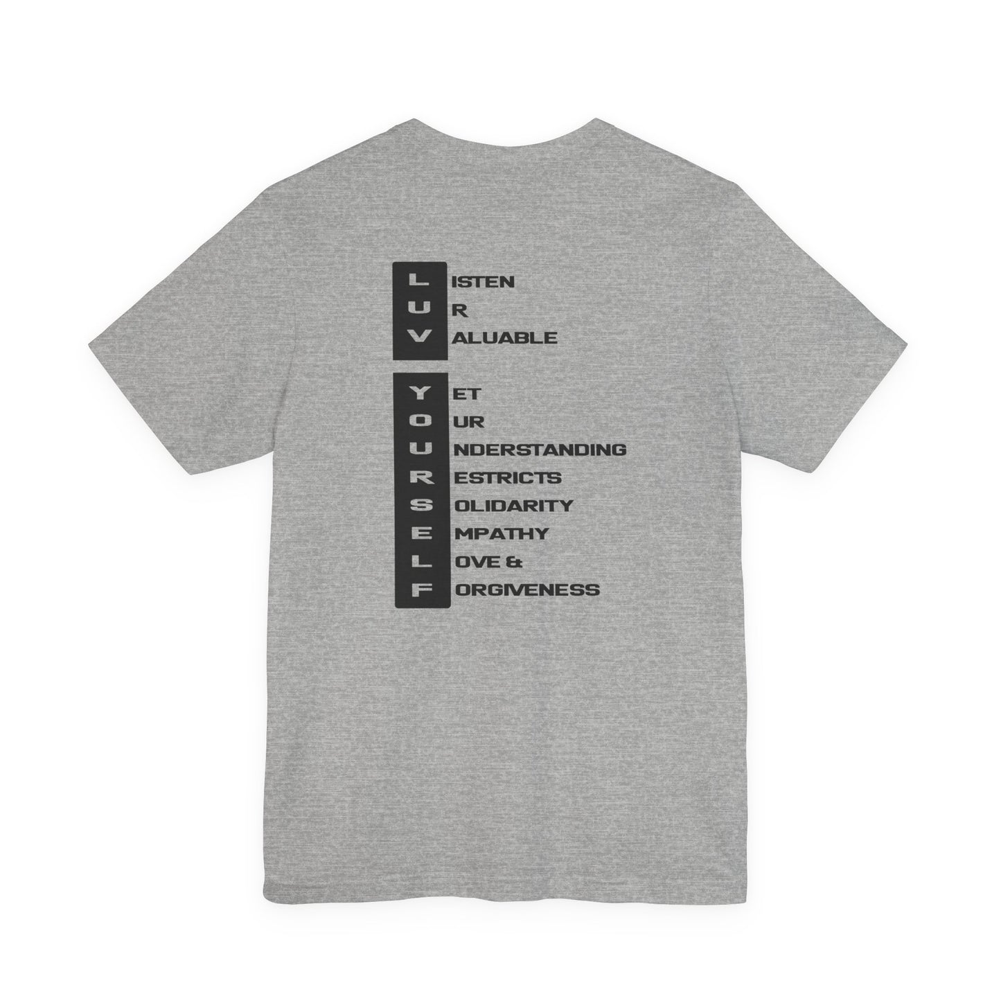 Men's Luv Yourself Unisex Tee for Everyday Wear, Graphic Short Sleeve Shirt, Gift for Friends, Summer Wardrobe Essential, Birthday Present, [...]