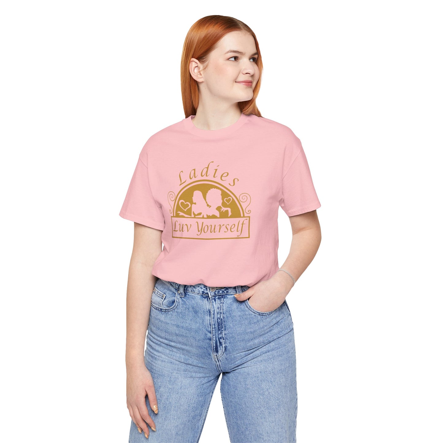 Ladies Luv Yourself Casual Unisex Tee for Everyday Wear, Graphic Short Sleeve Shirt, Gift for Friends, Summer Wardrobe Essential, Birthday Present, [...]