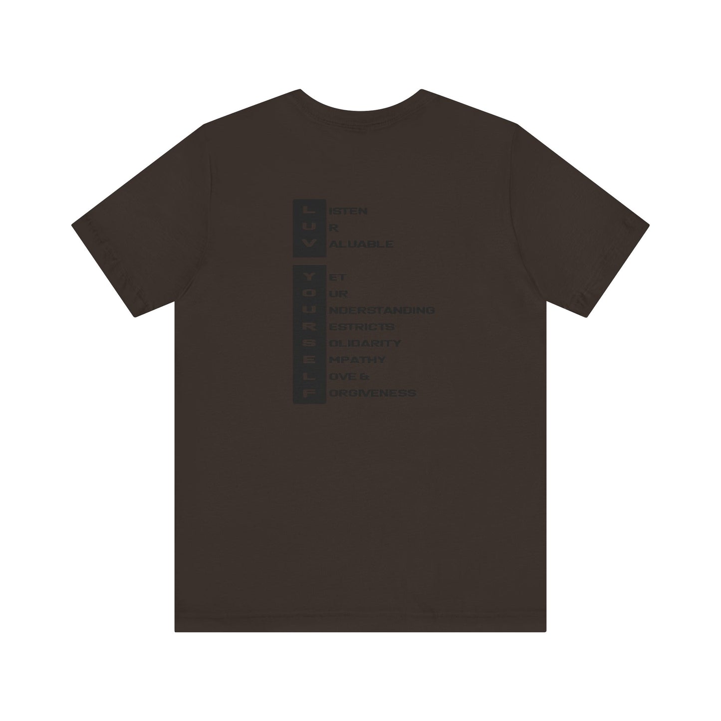 Men's Luv Yourself Unisex Tee for Everyday Wear, Graphic Short Sleeve Shirt, Gift for Friends, Summer Wardrobe Essential, Birthday Present, [...]