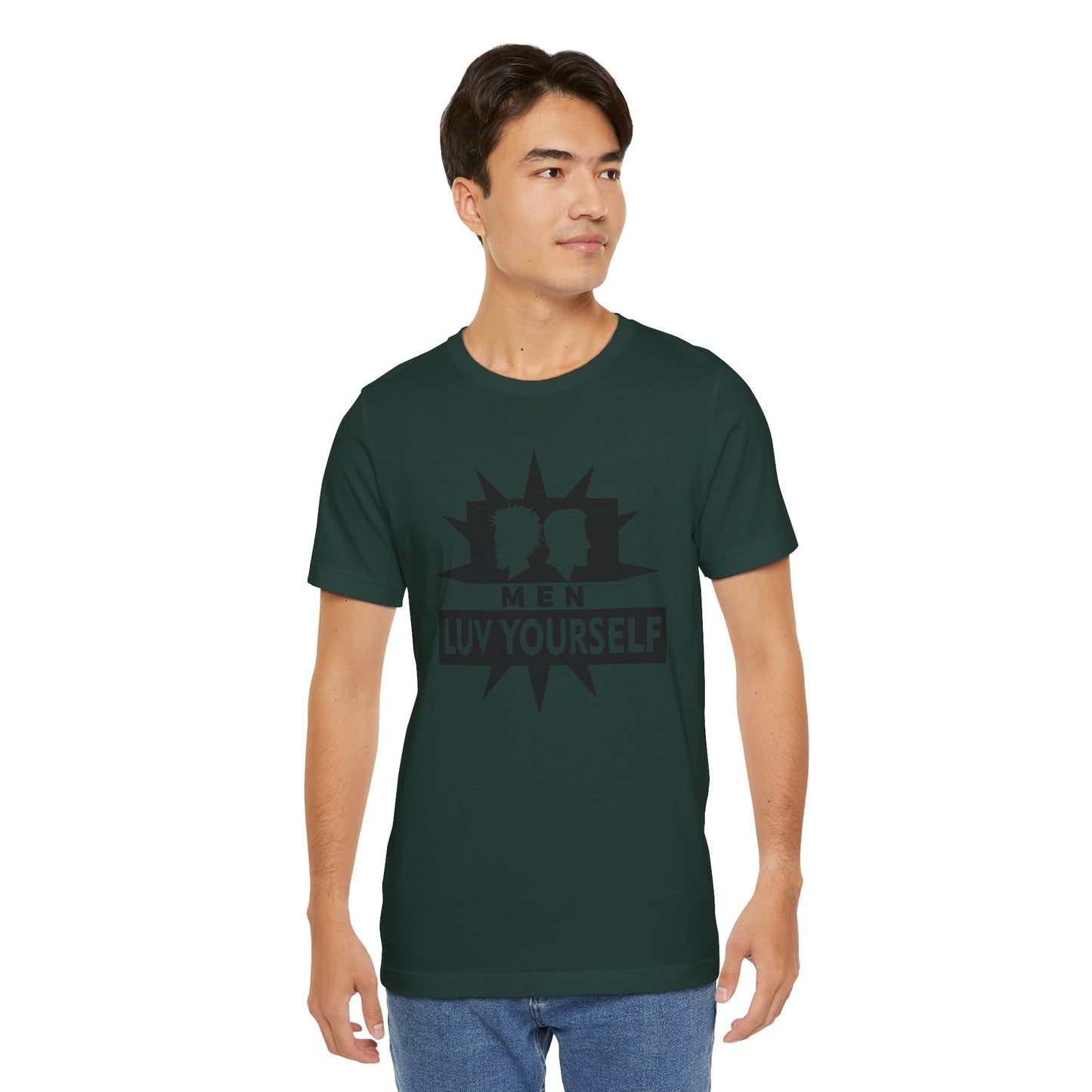 Men's Luv Yourself Unisex Tee for Everyday Wear, Graphic Short Sleeve Shirt, Gift for Friends, Summer Wardrobe Essential, Birthday Present, [...]